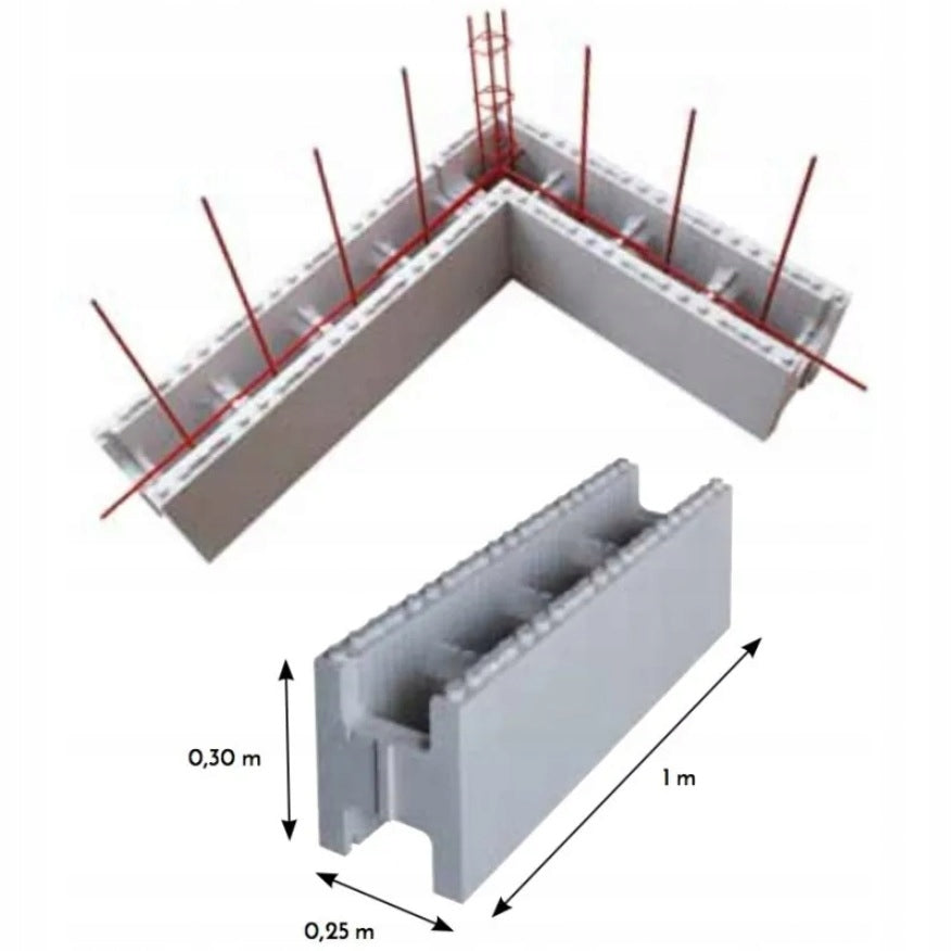 Styrofoam blocks for pool construction 9x4x1,5m HIRSCH Porozell POWER S Height 150 cm