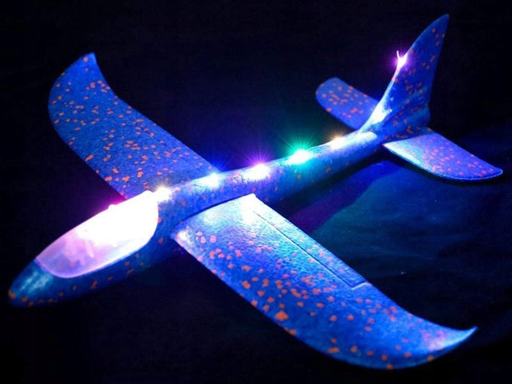 Styrofoam plane 47cm super fun led blue durable Kid's age 6+ years