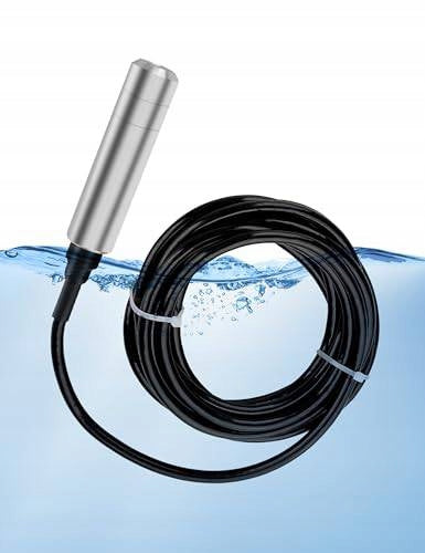 Submersible water level sensor to a depth of 5 m with stainless steel probe