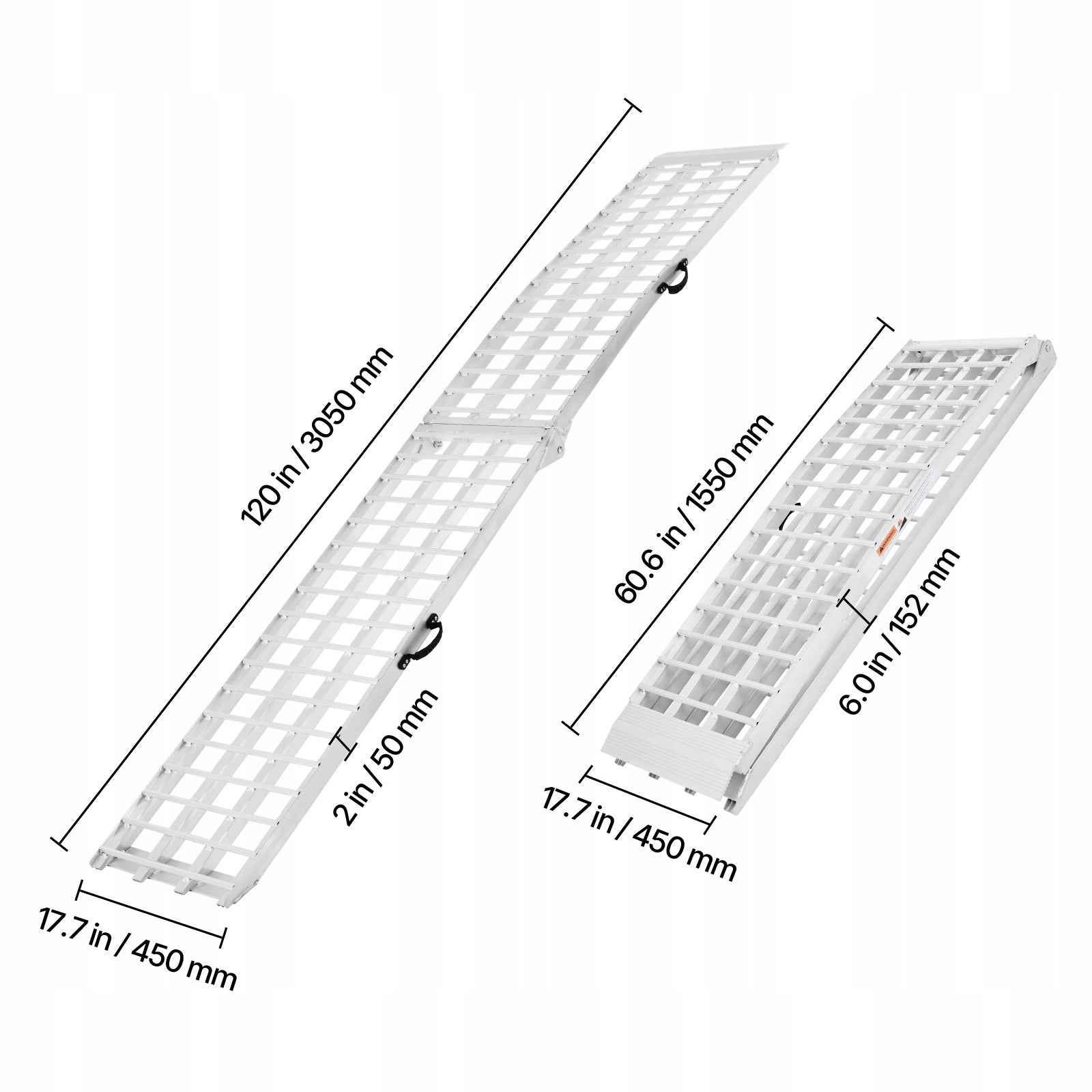 SucceBuy Aluminum Ramps With Handles 2Pcs 305CM Load Capacity 907KG Folding Manufacturer code ZZGPDLZ200