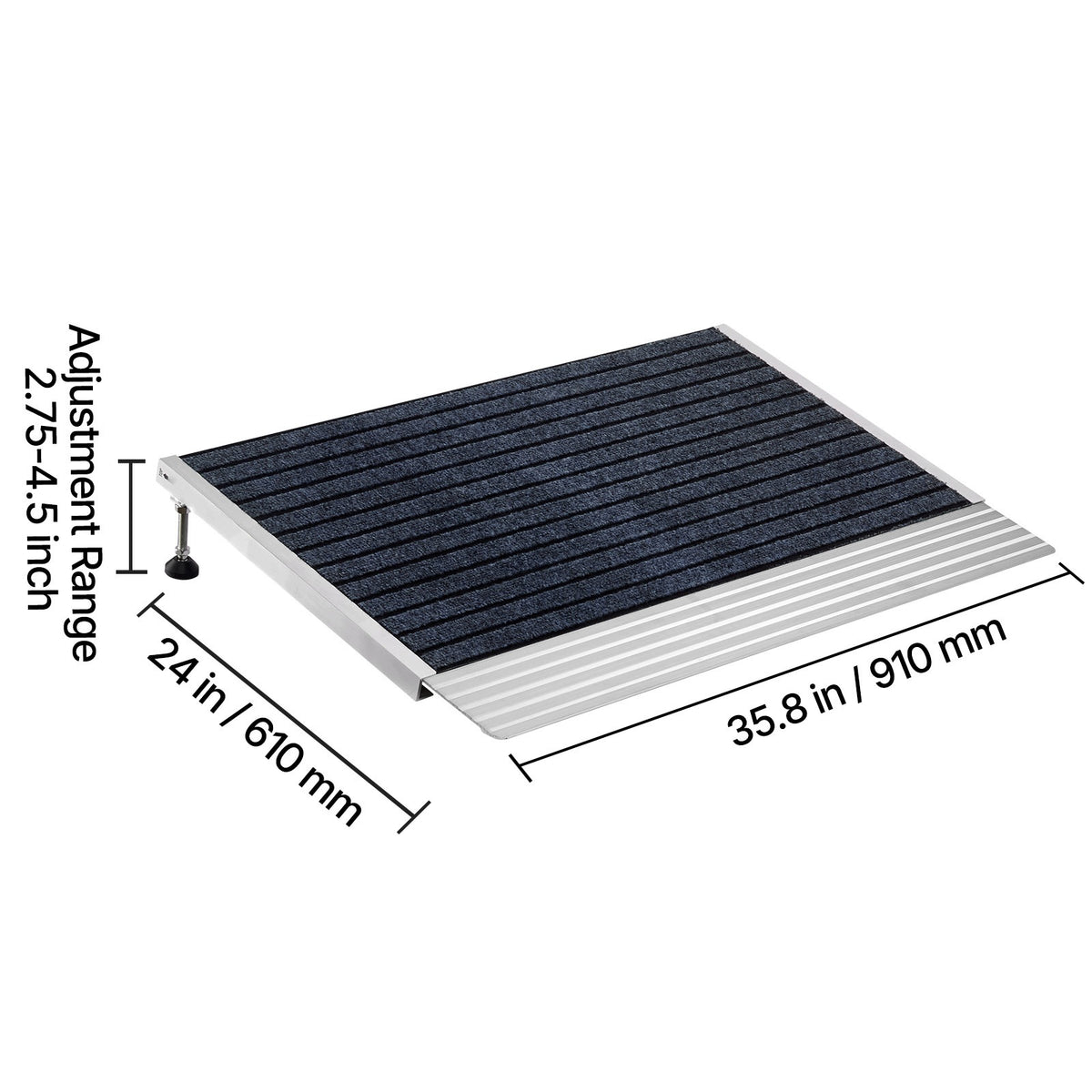 SucceBuy Aluminum Threshold Ramp 61x91CM Load Capacity 362,9KG Anti-slip Manufacturer code PBSMJPD2436IVZ1