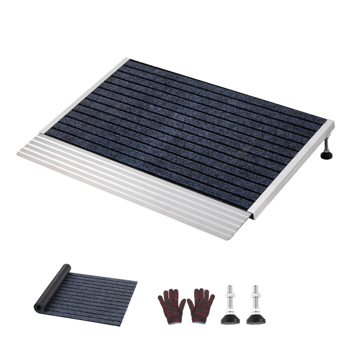 SucceBuy Aluminum Threshold Ramp 61x91CM Load Capacity 362,9KG Anti-slip