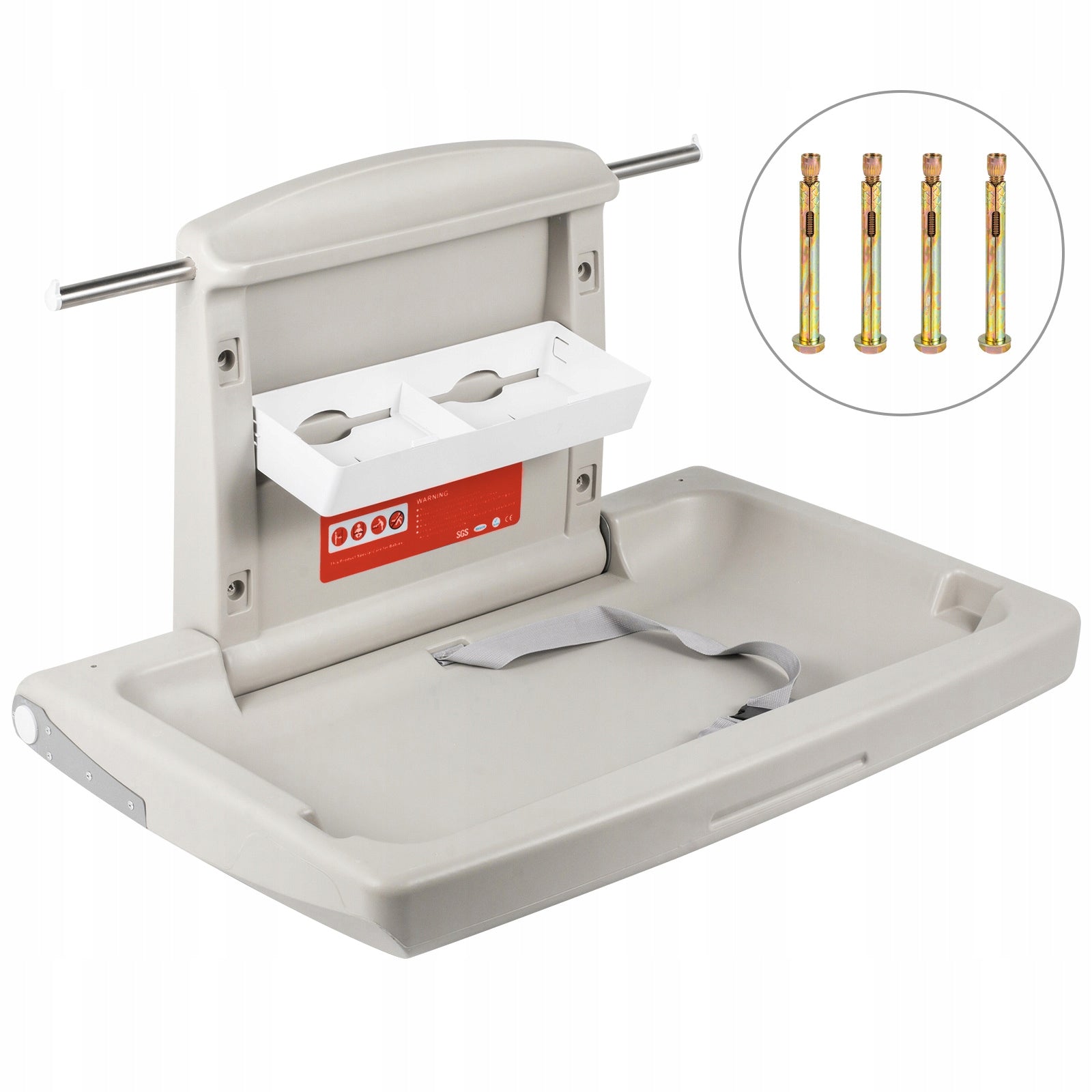 SucceBuy Baby Changing Table Folding 85x57x47CM Colour Grey HDPE Product width 57 cm