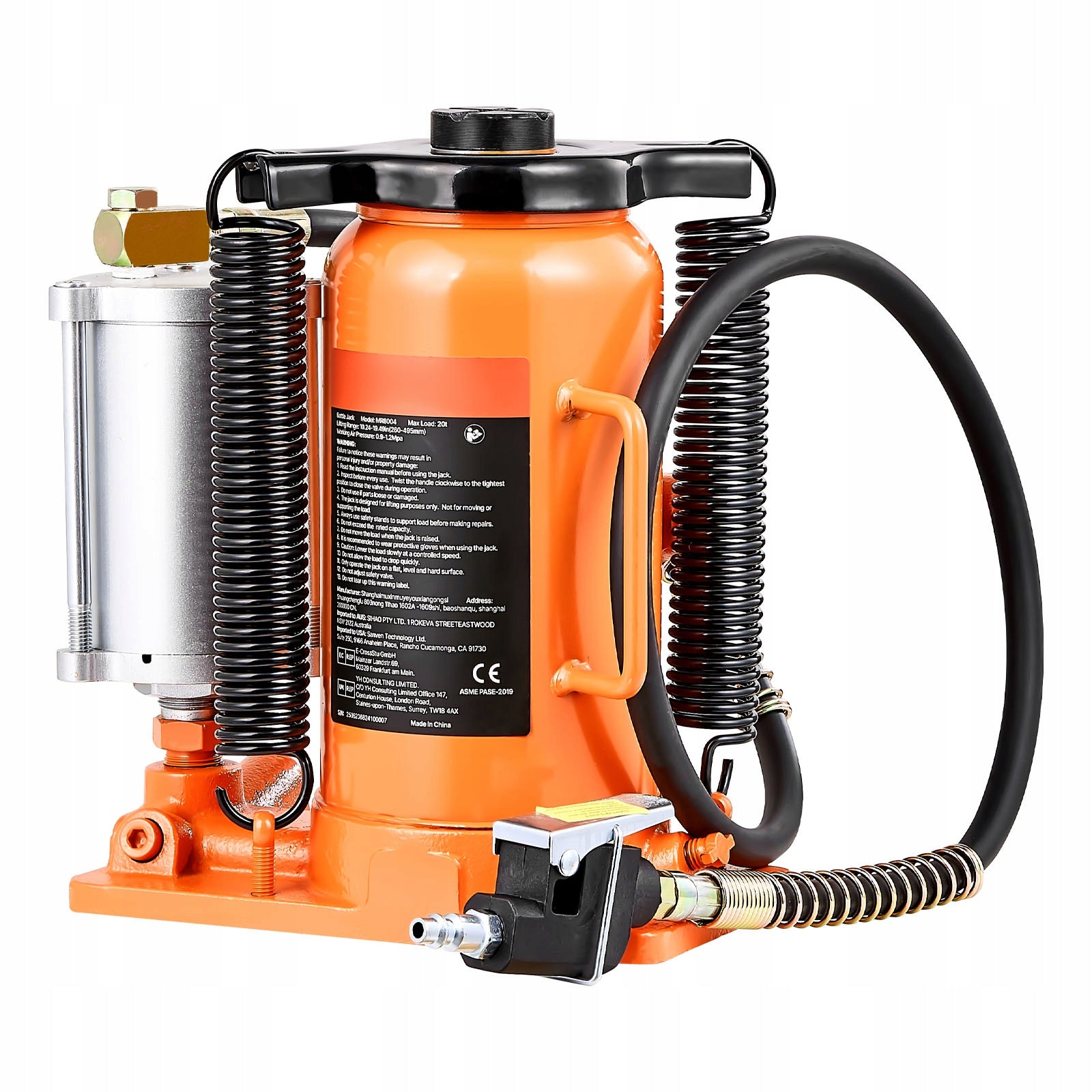 SucceBuy Bottle Lift 20T 26-49,5CM Pneumatic Hydraulic/Manual Minimum lifting height 260 mm