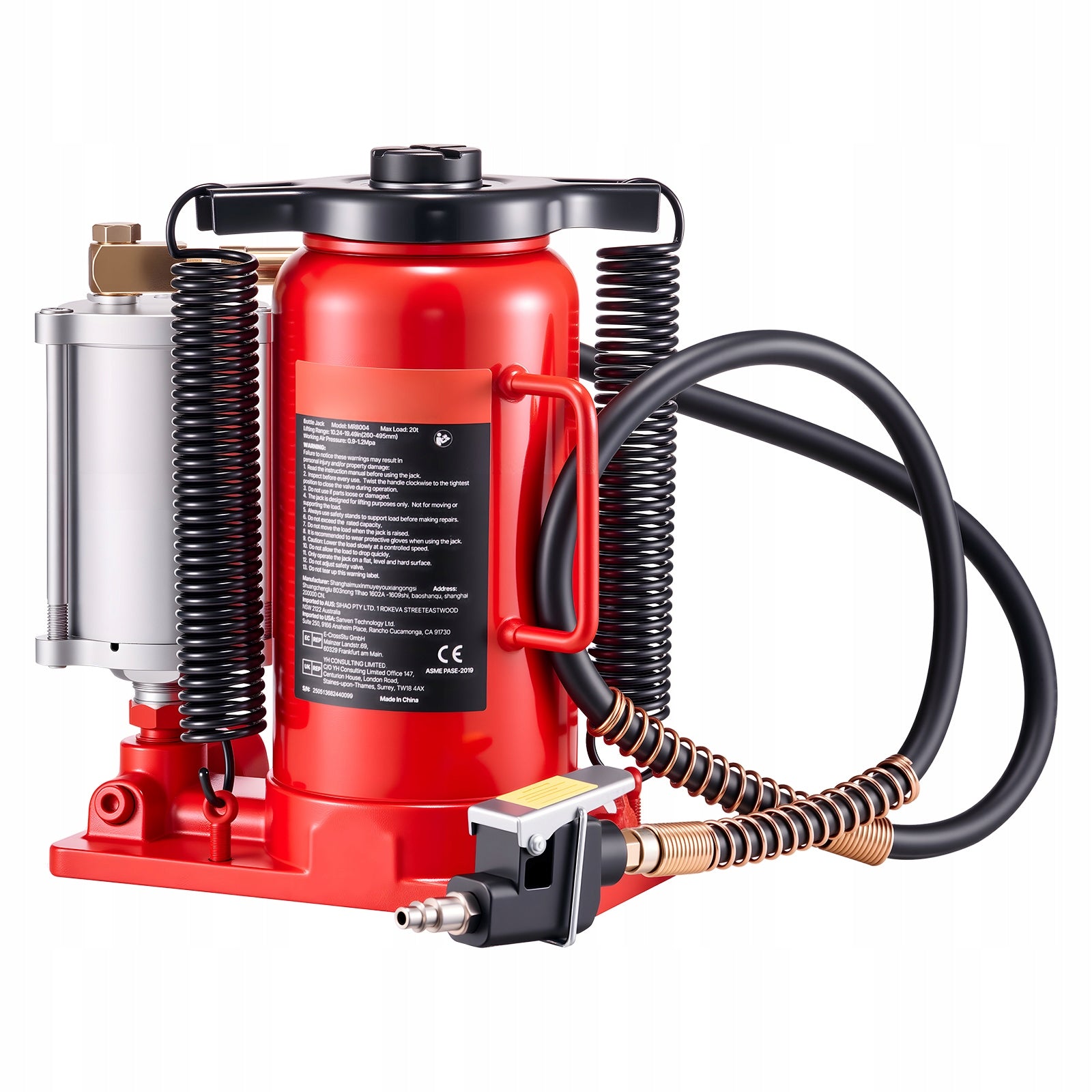 SucceBuy Bottle Lift 20T 26-49,5CM Pneumatic/Manual For RVs