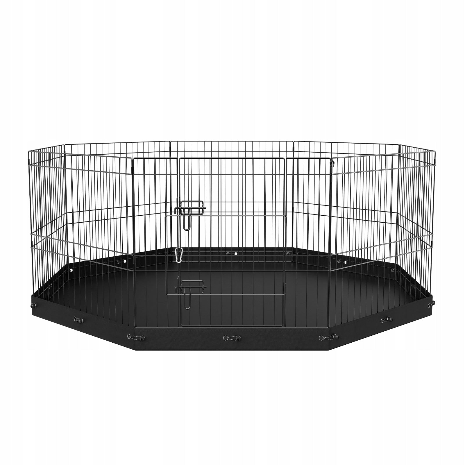 SucceBuy Folding Metal Exercise Fence For Dogs 8 Panels 24Cale