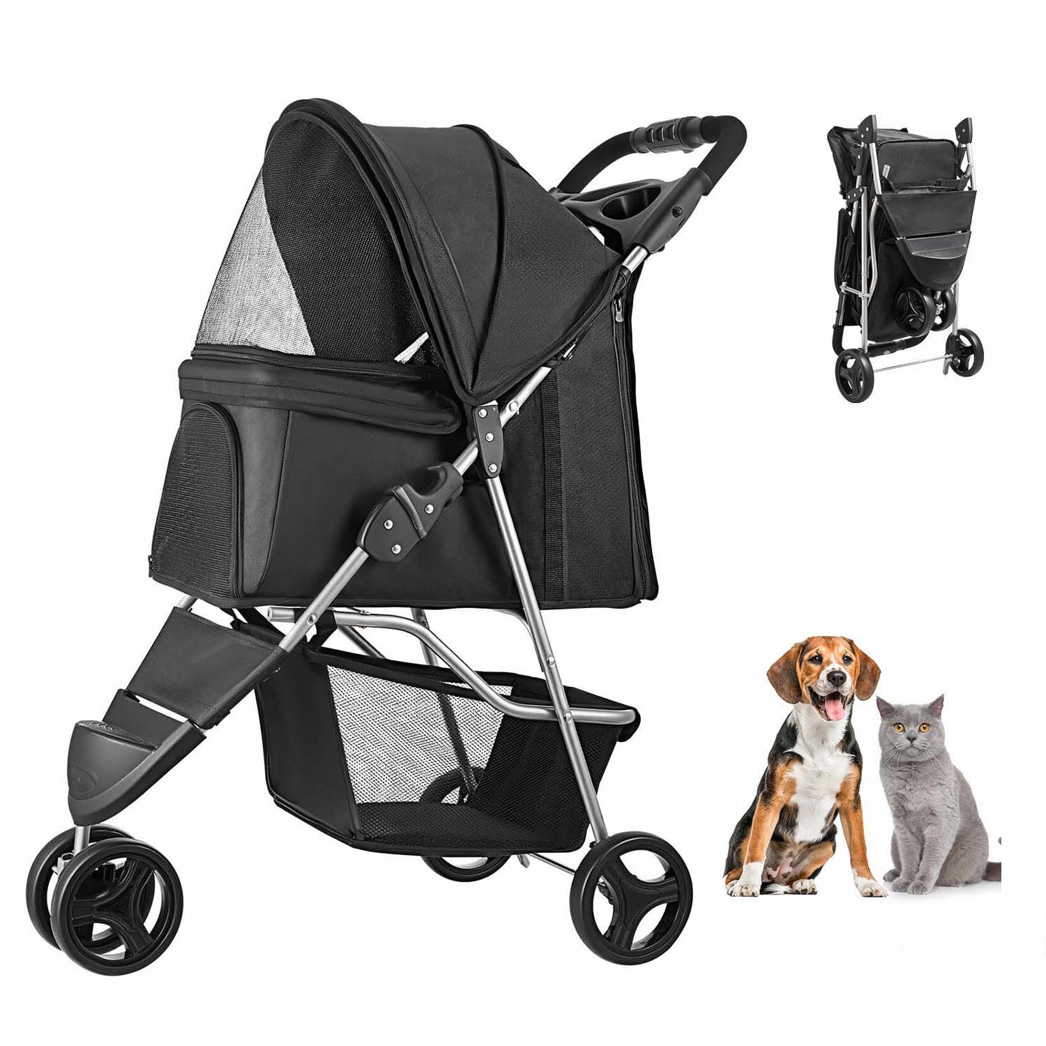 SucceBuy Pet Stroller Weight 35 Pounds Tricycle with Network Windows Brand SucceBuy