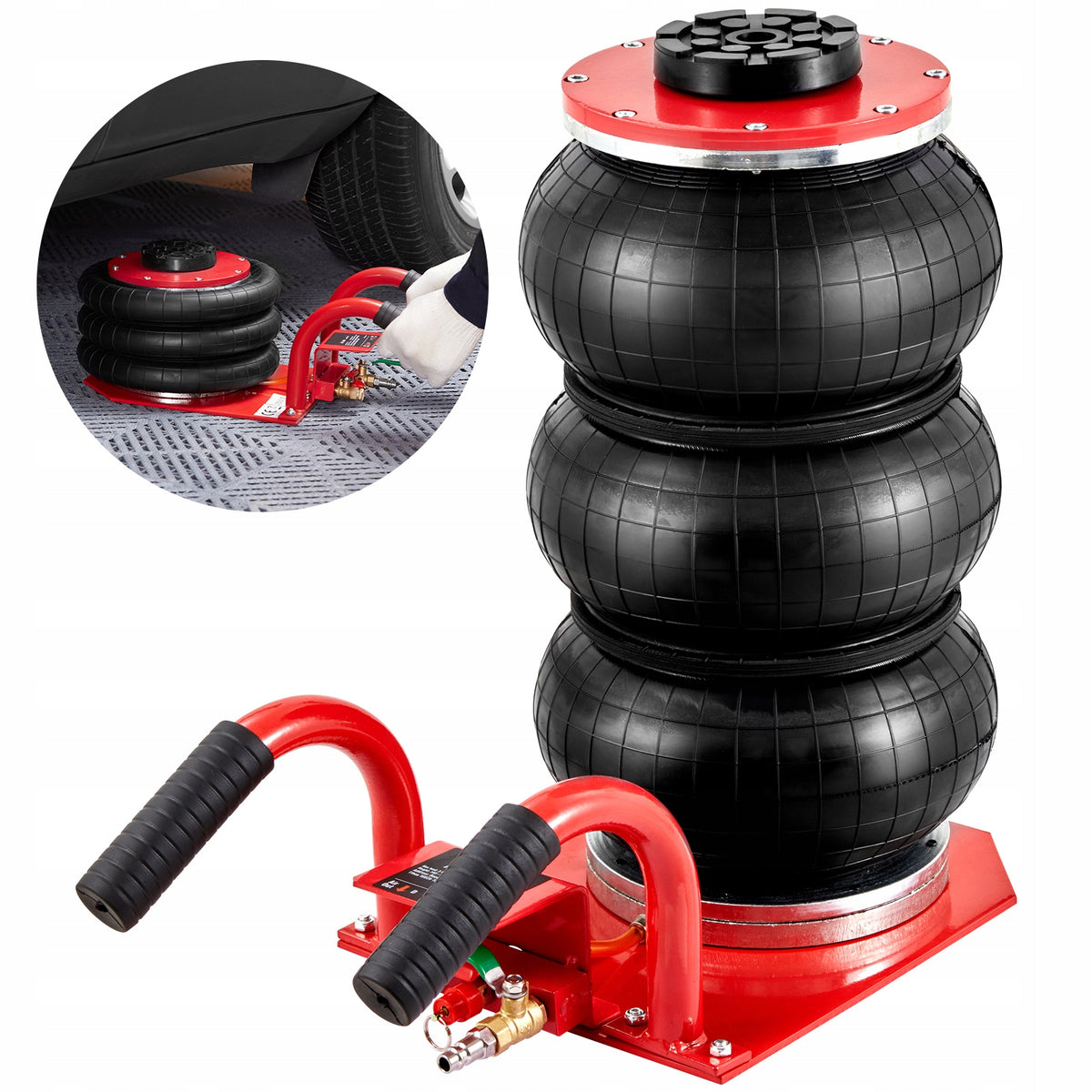 SucceBuy Pneumatic Lift 3T 140-450MM Red Labor Saving Minimum lifting height 140 mm