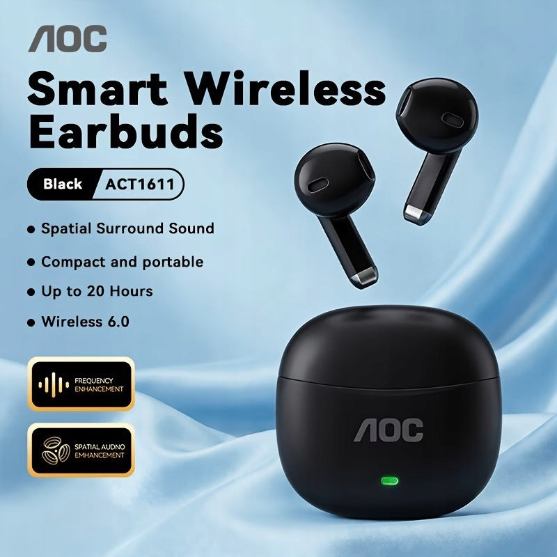 Słuchawki bezprzewodowe AOC Wireless Earphones ACT1611 bluetooth czarne Brand AOC
