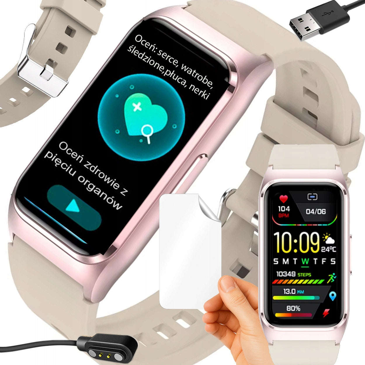 Sugar Function Watch - Glucose, Temperature, Heart Rate, Five-Narza Analysis