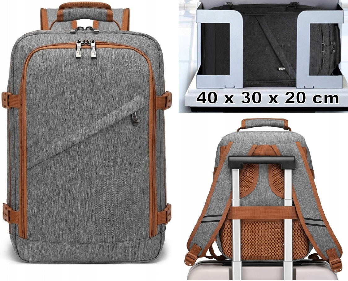 Suitcase Backpack for Airplane Hand Luggage RYANAIR 40x30x20 Small Expander