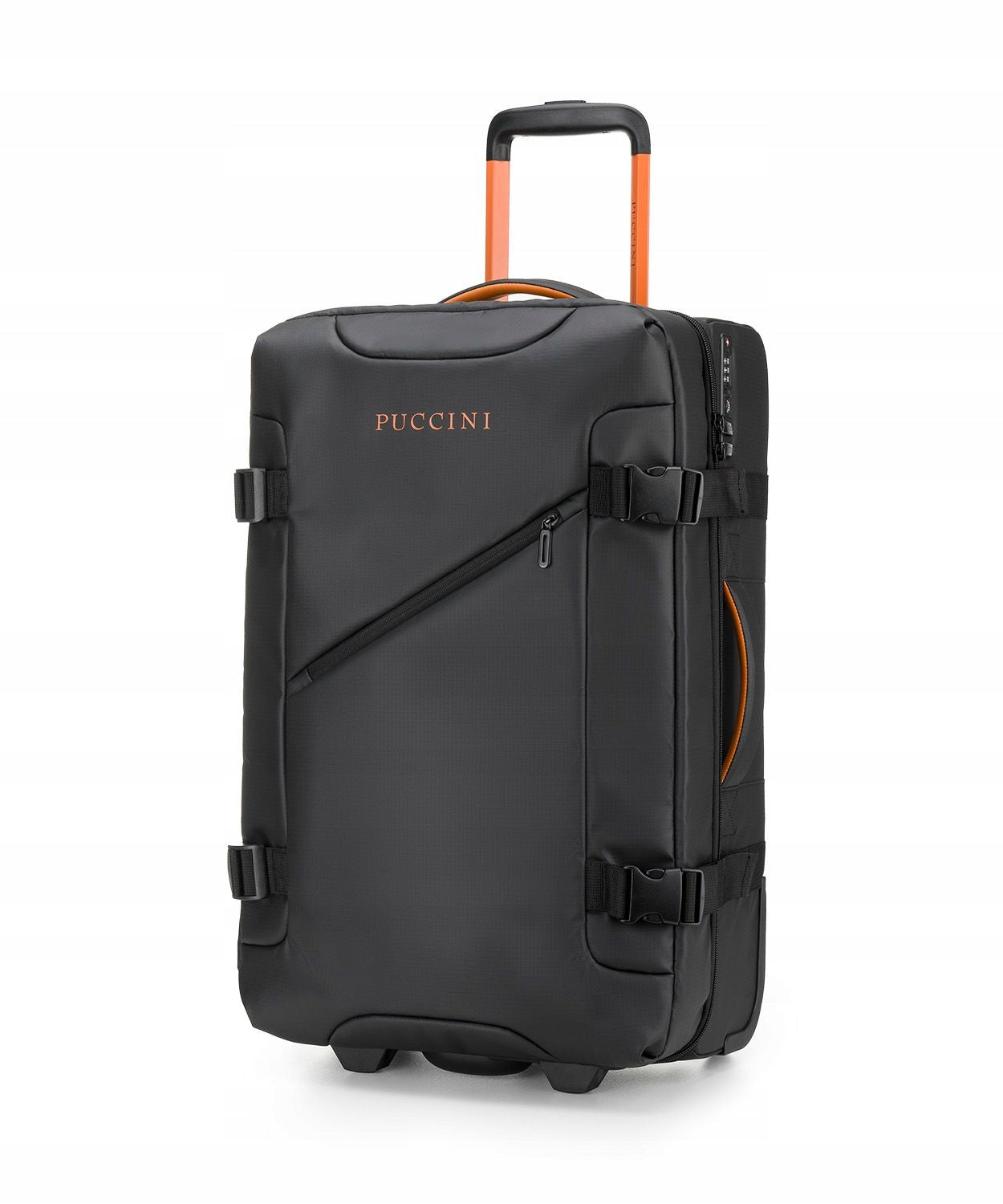 Suitcase Medium Travel Soft On Wheels PUCCINI Black EM50249B-1
