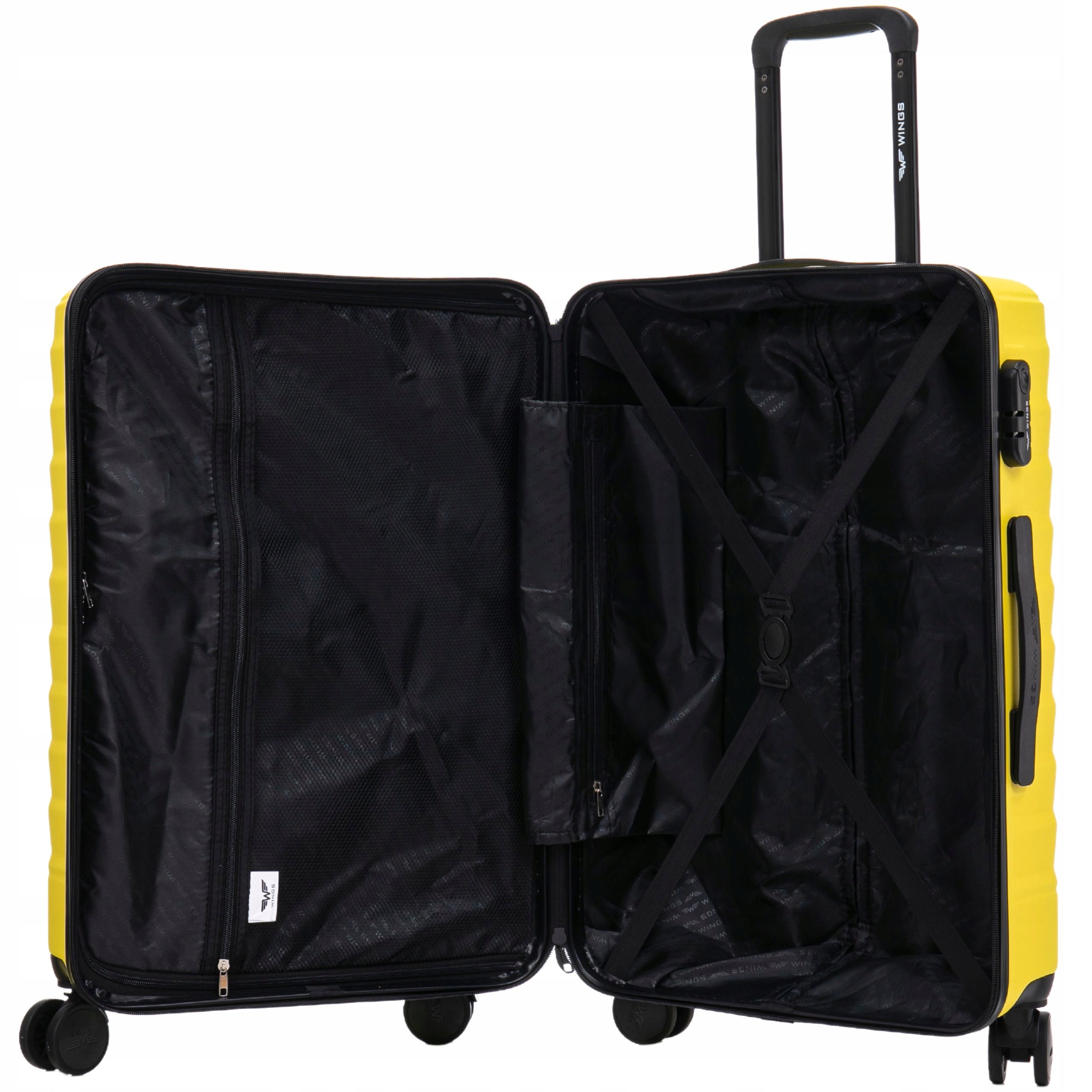 Suitcase SMALL cabin WINGS Travel luggage on 4 wheels with ABS hard Width (longer edge) 37 cm