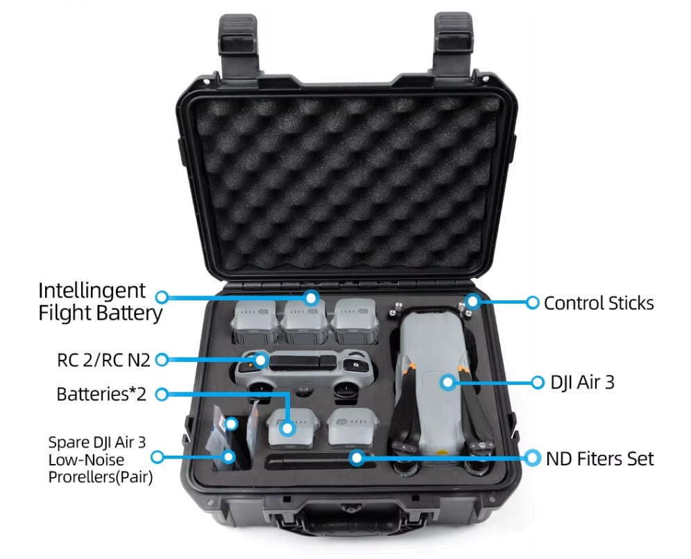 Suitcase bag HARD drone DJI Air 3 / Air 3S durable strong roomy Model dedykowana do DJI Air 3