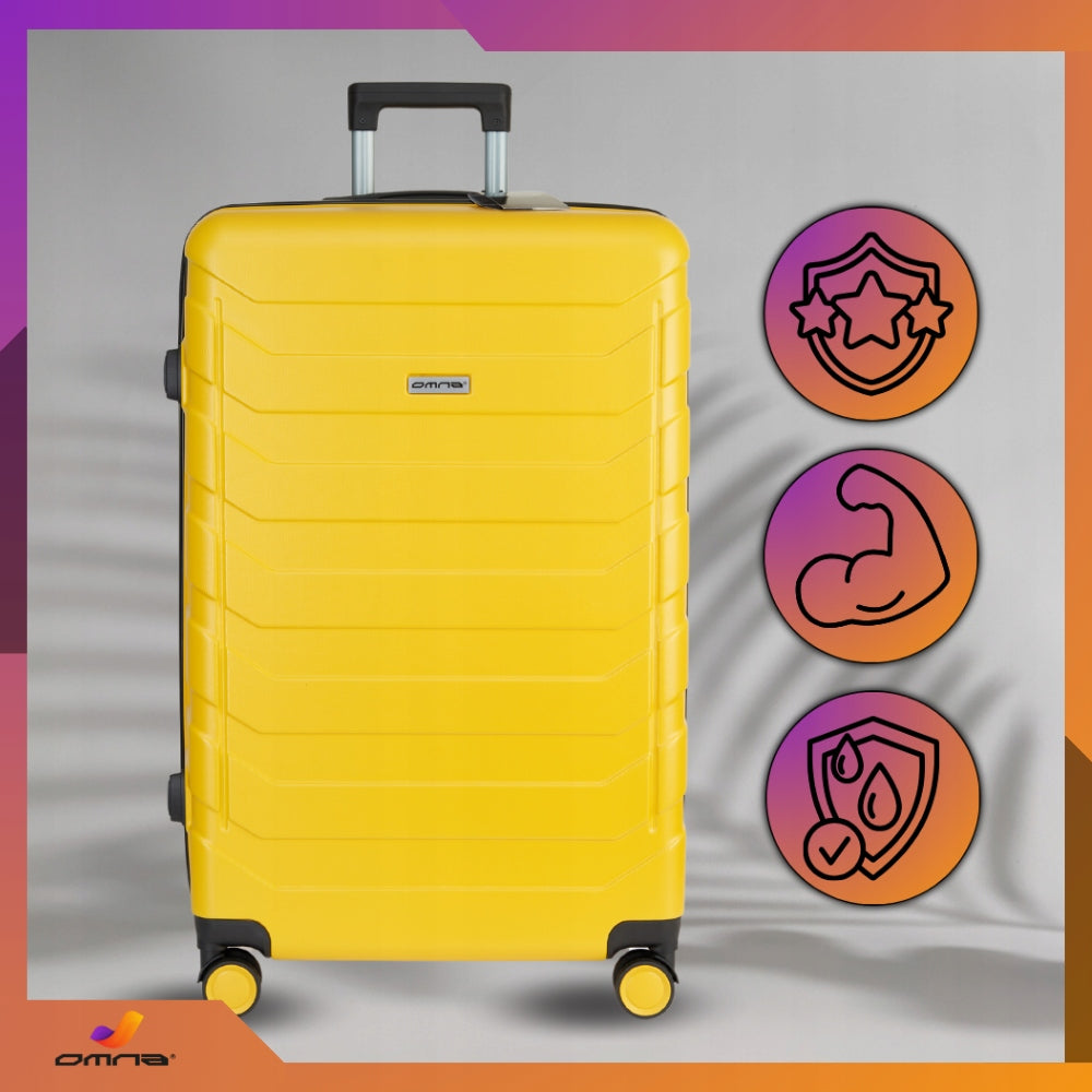 Suitcase medium travel sturdy bag luggage trunk light wheels airplane 63L Brand Omna