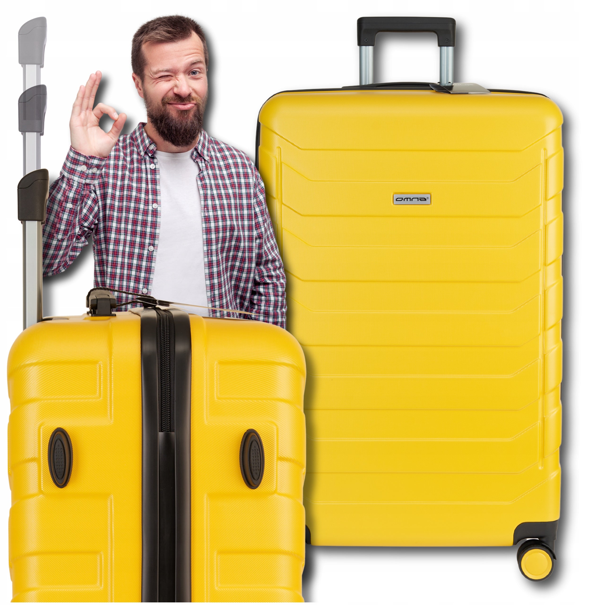 Suitcase medium travel sturdy bag luggage trunk light wheels airplane 63L