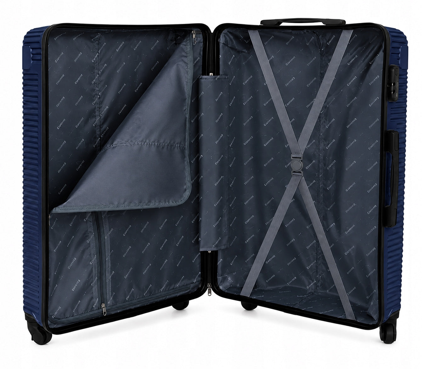 Suitcase set 4in1 Gravitt 8052 ABS large medium small trunk luggage 4 wheels Manufacturer code 8052/d.blue/4in1