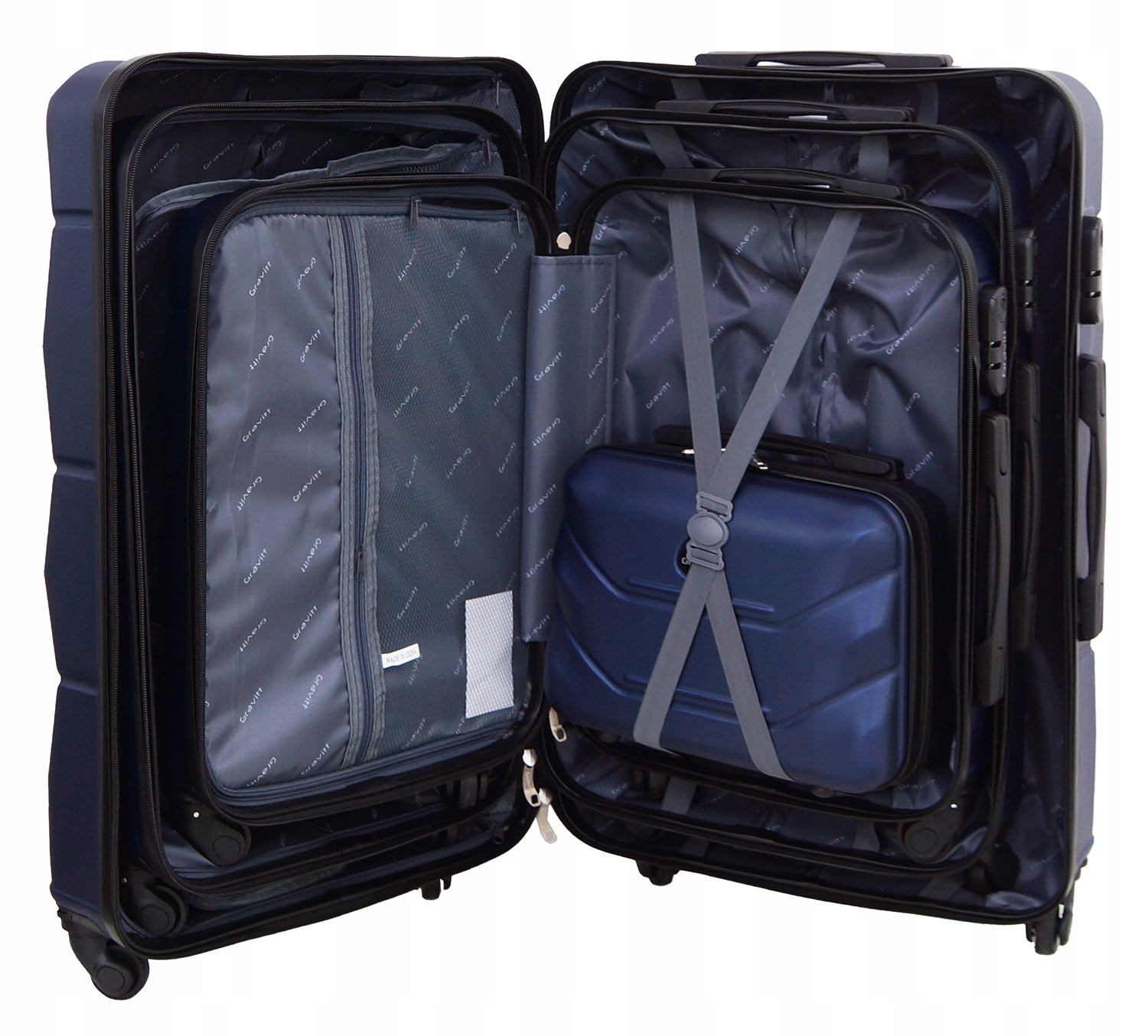 Suitcase set 4in1 Gravitt 955 ABS large medium small trunk luggage on wheels Brand Gravitt