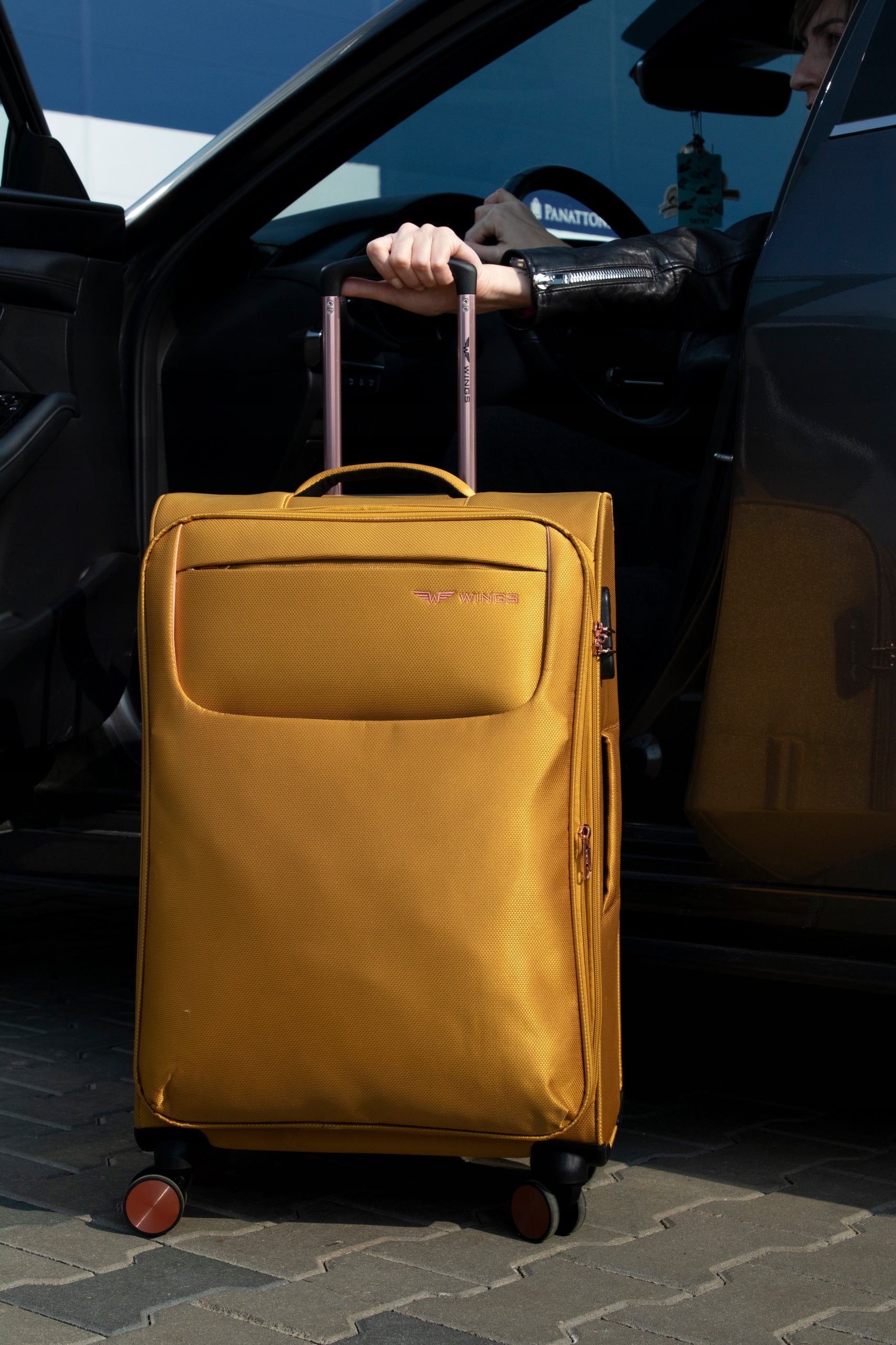 Suitcase soft medium luggage for aircraft registered on wheels 24" WINGS Brand Wings