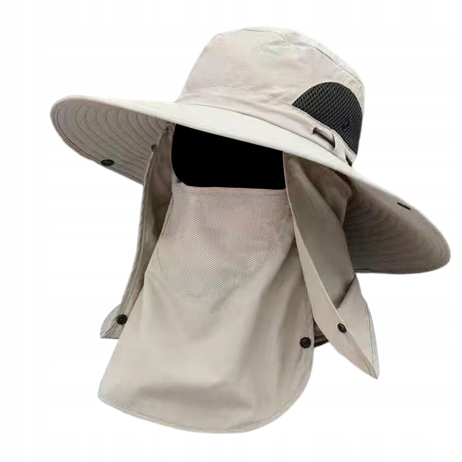 Sun Cap with Detachable Face Neck Flap Cover Beige Brand no brand