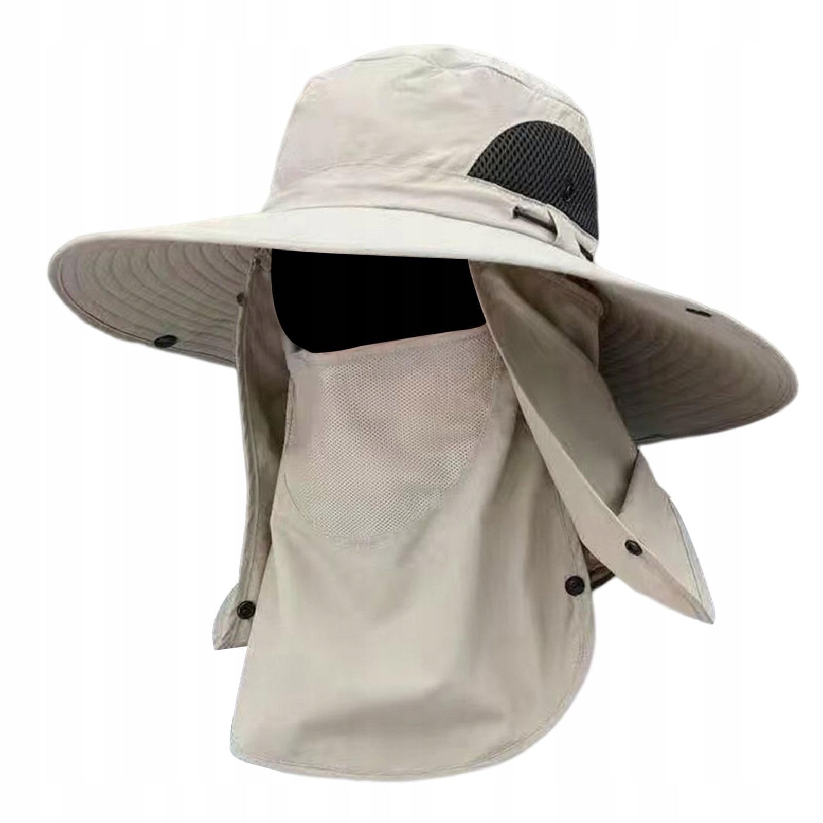 Sun Cap with Detachable Face Neck Flap Cover Beige Color other