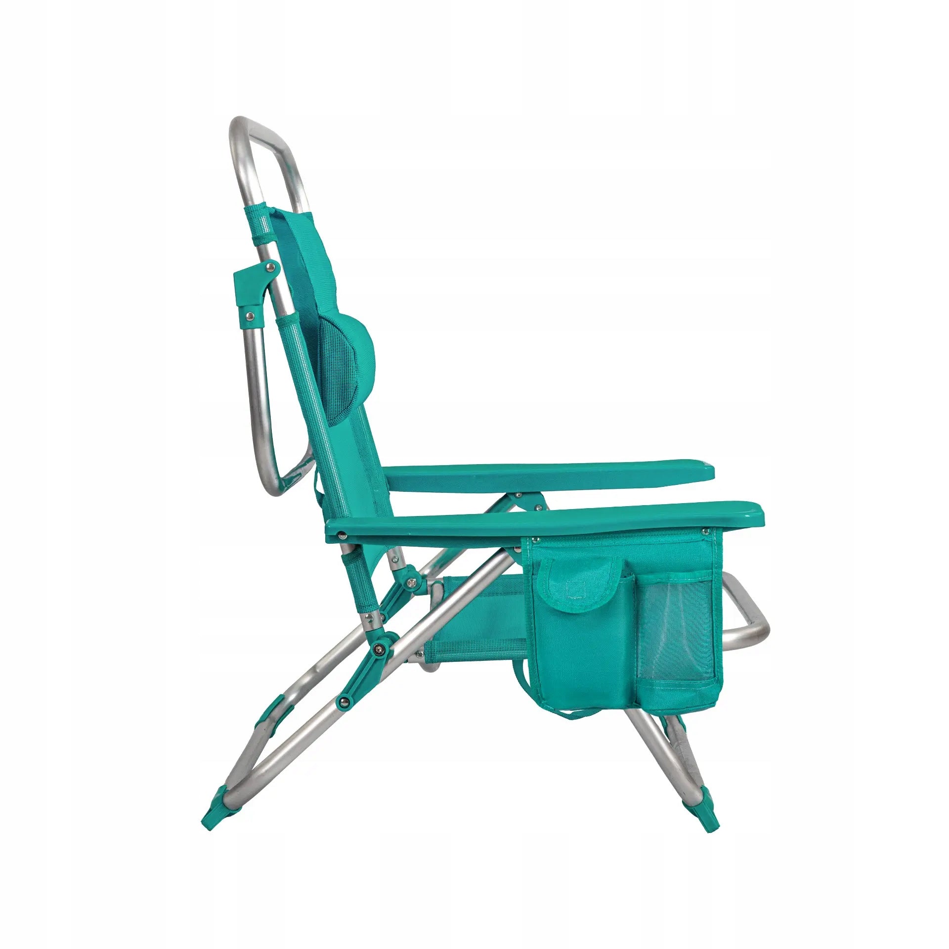 Sun Lounger / Hiking Chair 2in1 Turquoise Pocket Headrest Captain Mike Color blue