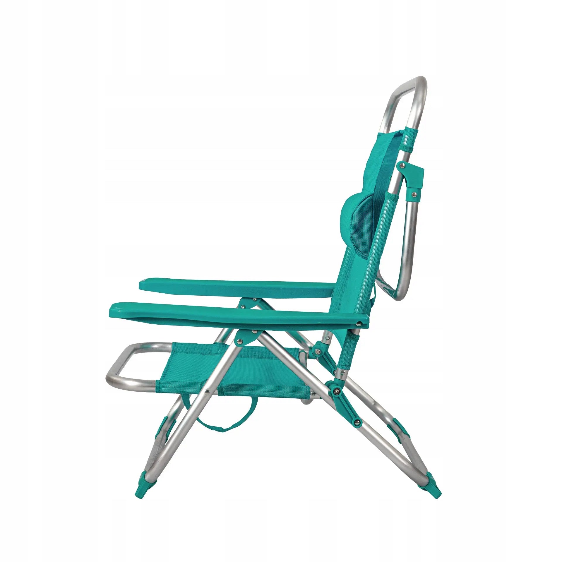 Sun Lounger / Hiking Chair 2in1 Turquoise Pocket Headrest Captain Mike Frame material metal