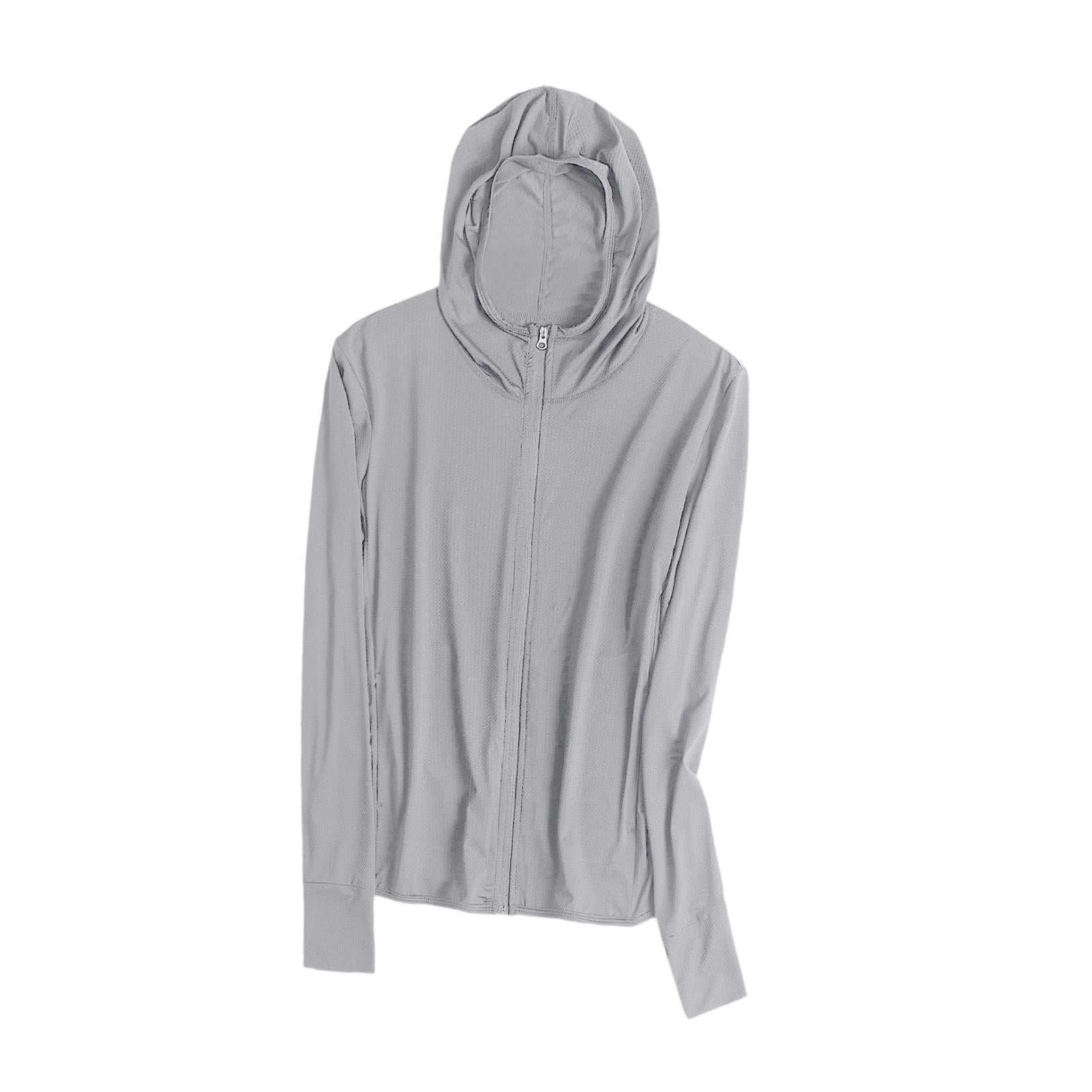 Sun Protection Jacket Clothing Cooling Hoodie Breathable Hoodie Light Grey Brand no brand