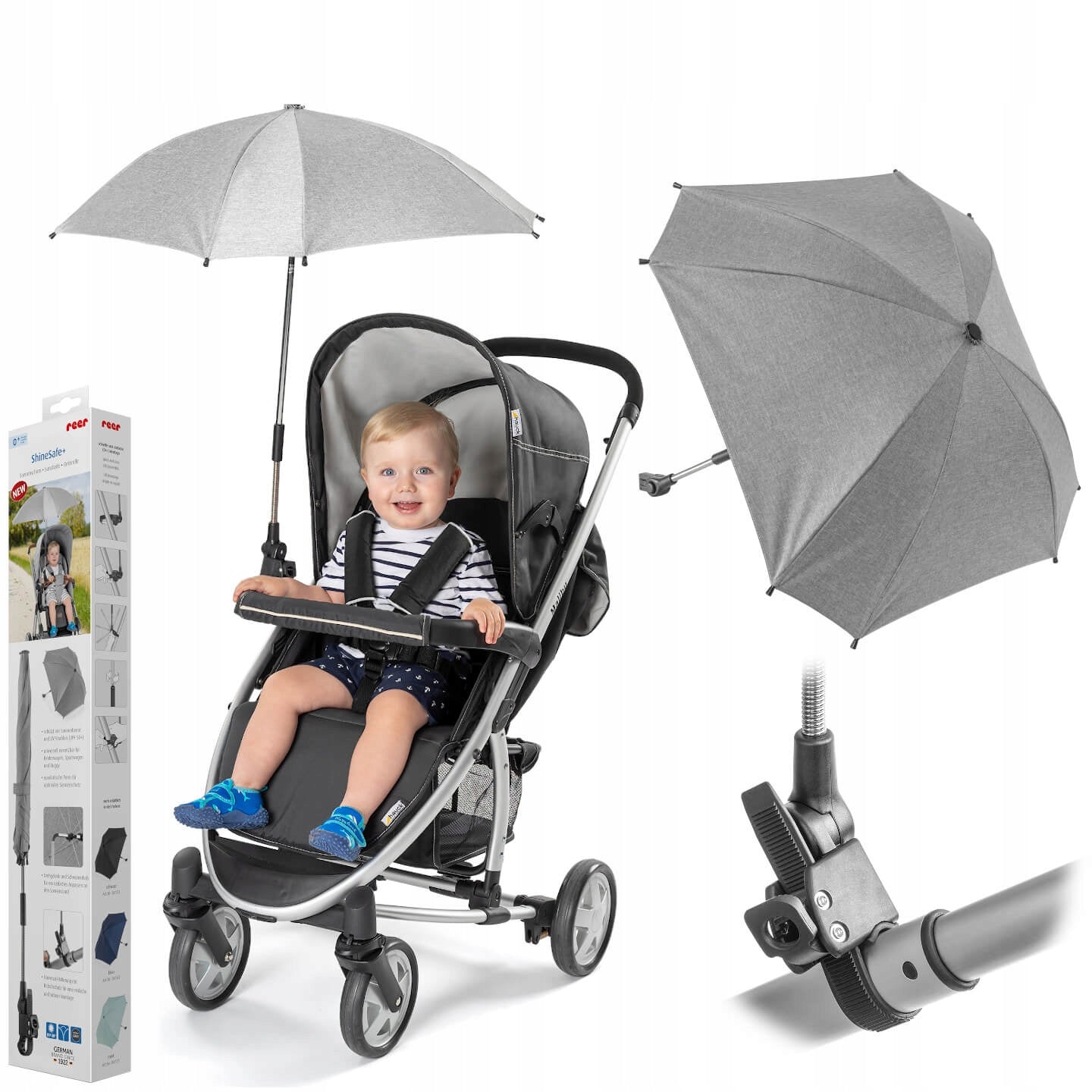 Sun umbrella REER stroller UV50+ grey