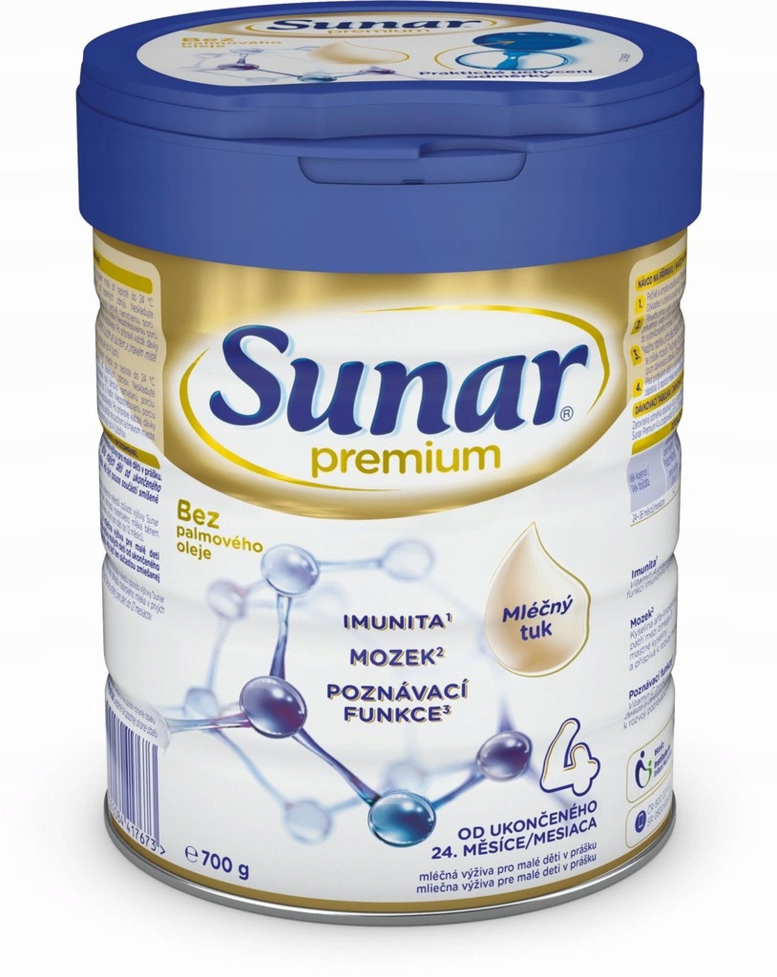 Sunar 4 Premium 700 g, pokračovací mléko pro batolata 24-36m