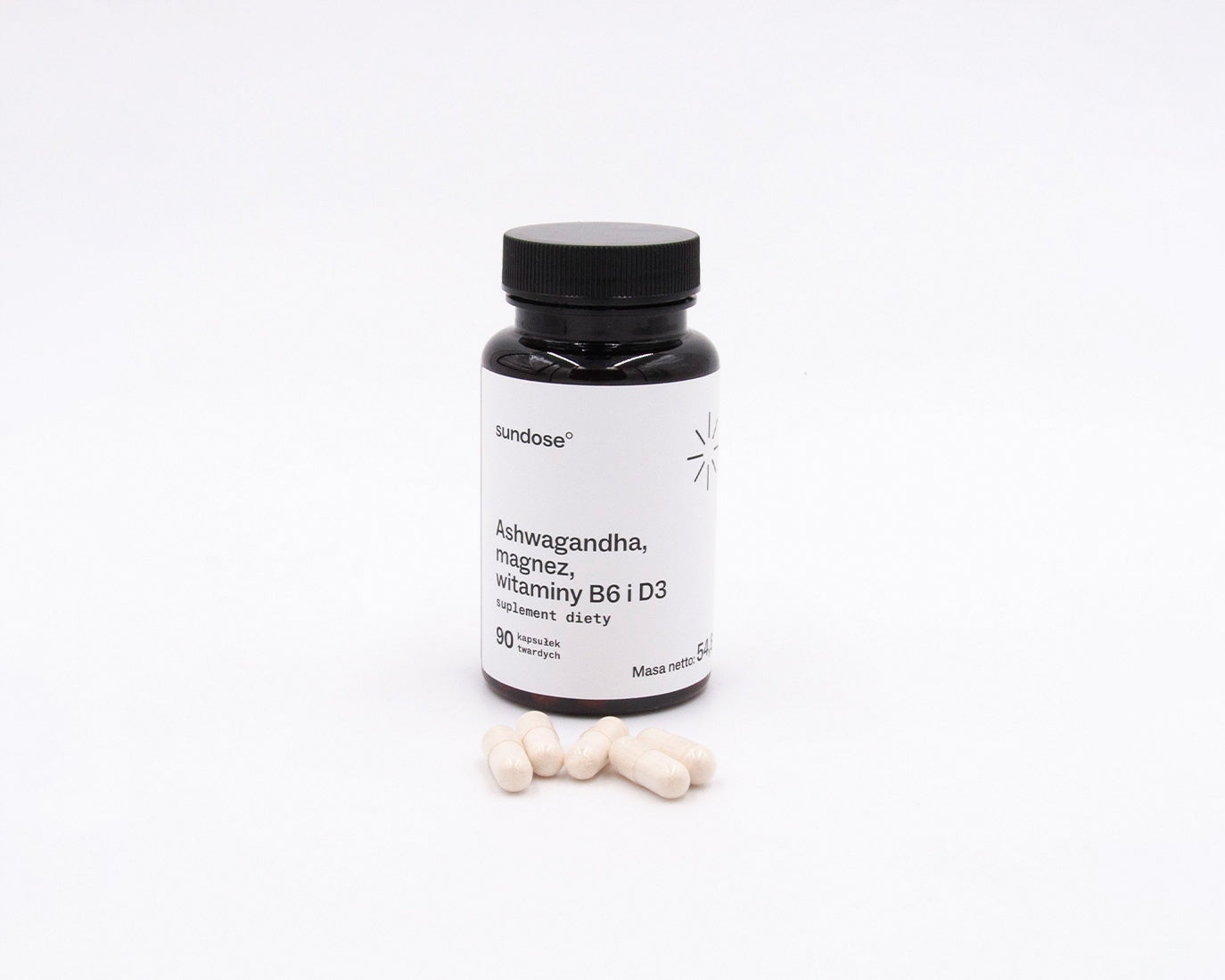 Sundose Ashwagandha Magnesium Vitamins B6 and D3 90 kaps. Packaging status original