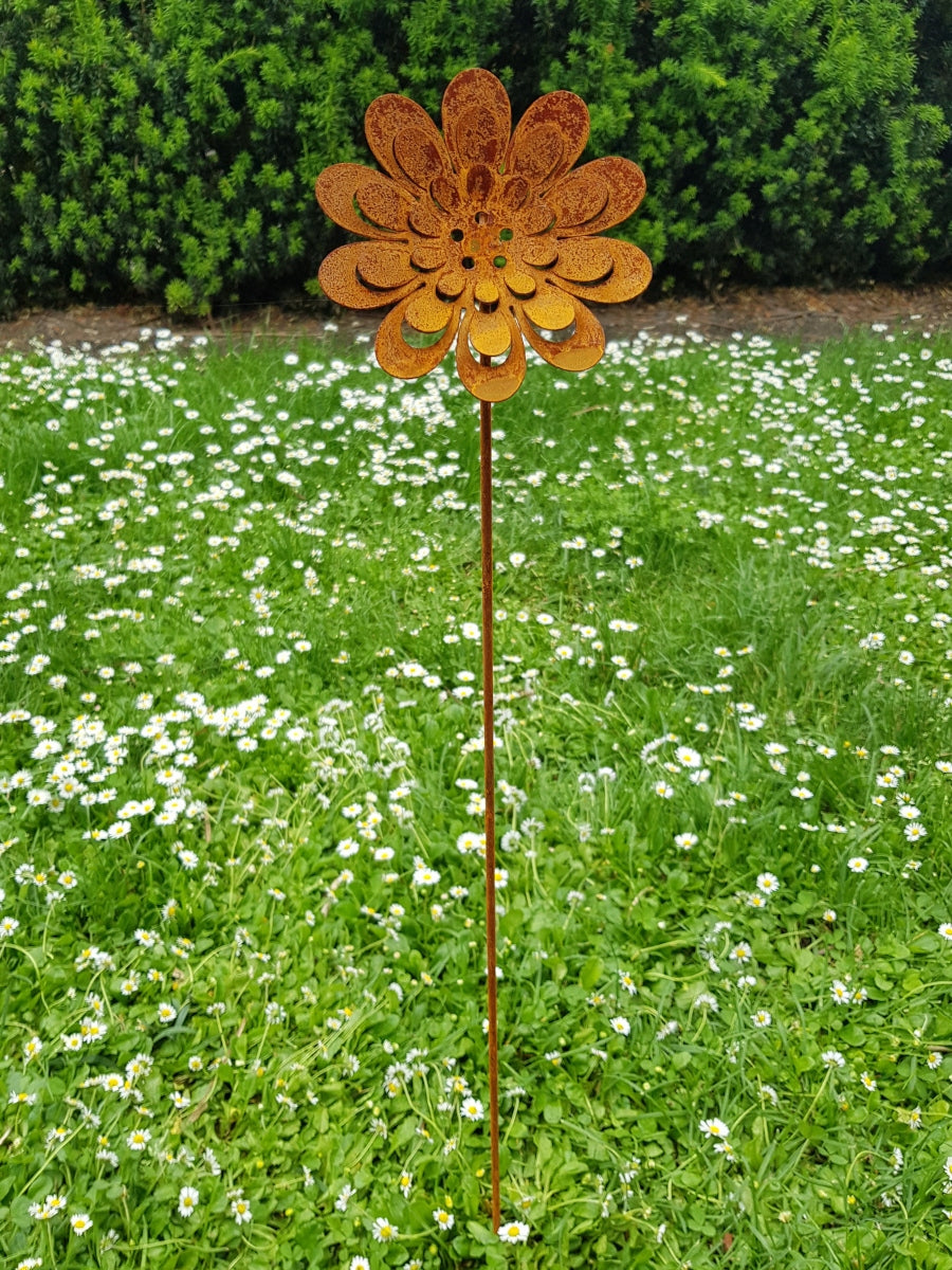 Sunflower flower 3D 75 cm | metal decoration on the rod | natural rust Manufacturer code 501.337.012-02