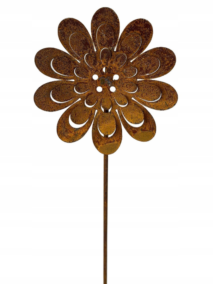 Sunflower flower 3D 75 cm | metal decoration on the rod | natural rust