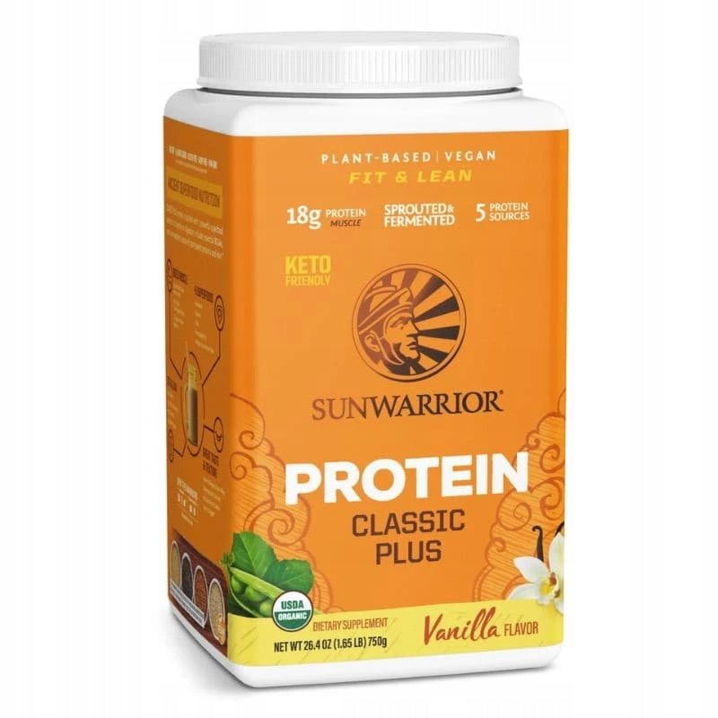 Sunwarrior Protein Classic Plus 750 g Vanilla vege vegan vegetable Packaging status original