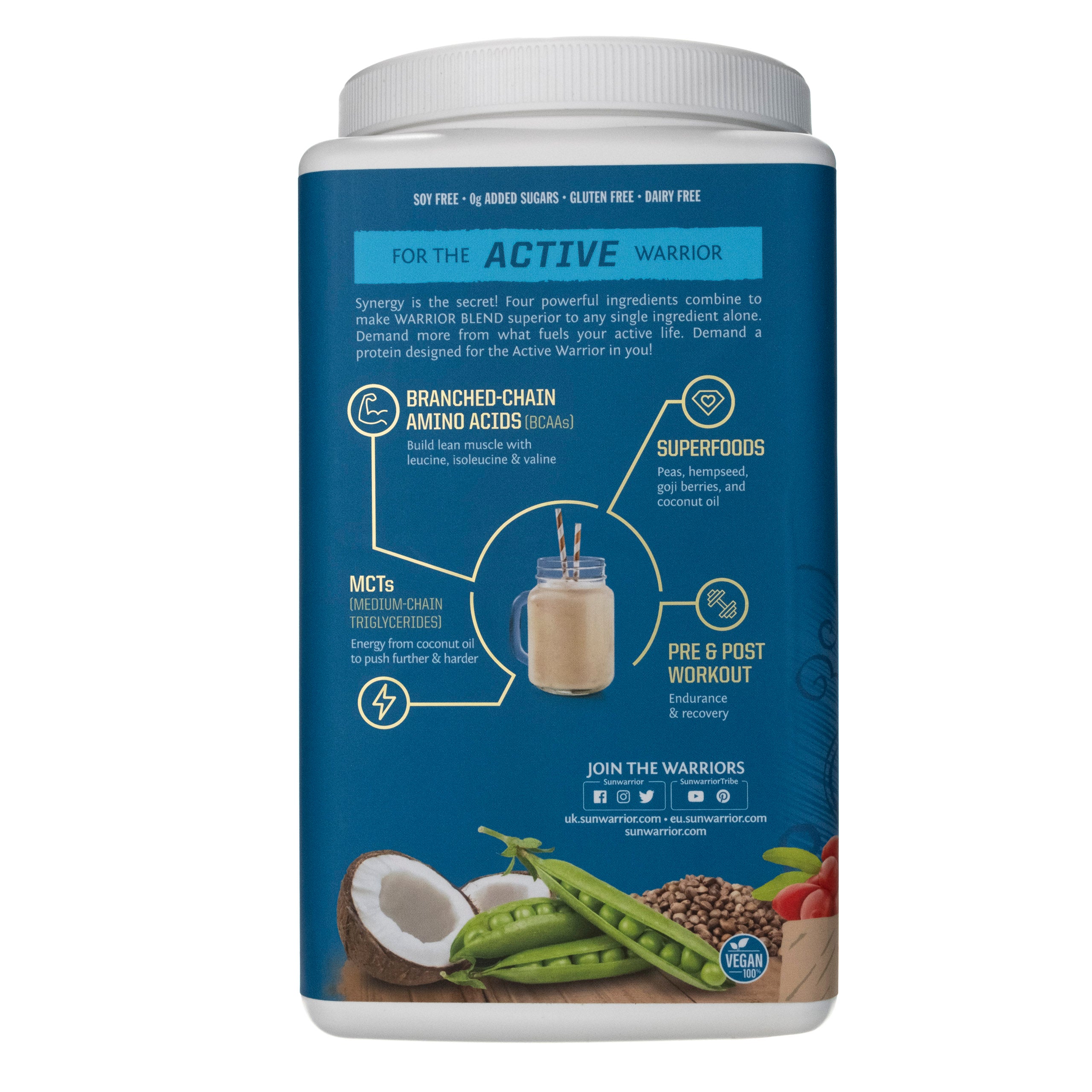 Sunwarrior Warrior Blend Vegetable Protein Mocha Amino Acids BCAA 750 g Packaging status original