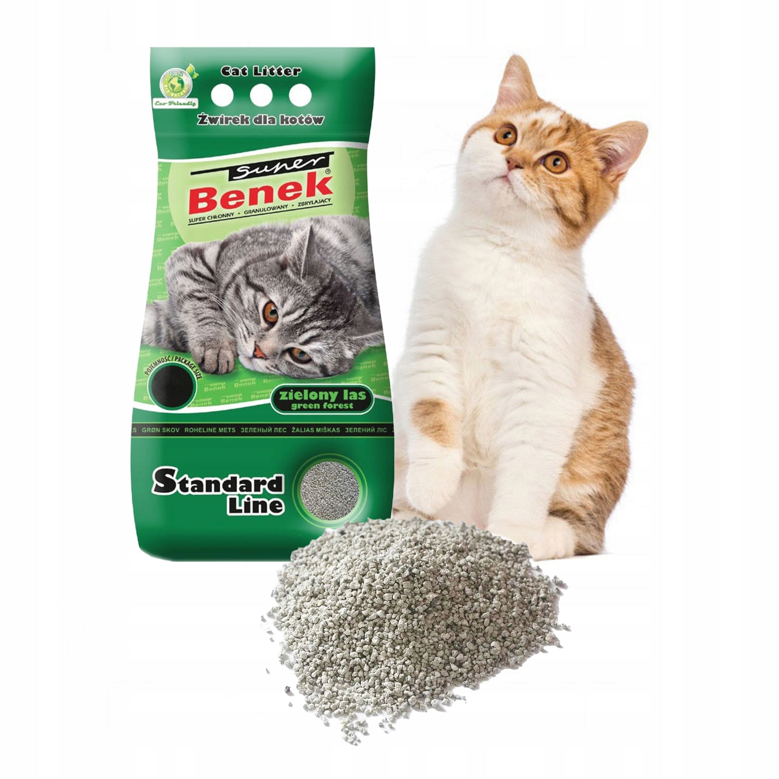 Super Benek 10L Green Forest - BENTONITE CAT LITTER Product weight 8.5 kg