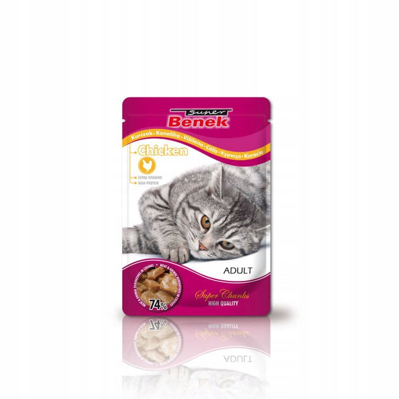 Super Benek Adult wet cat food with chicken pieces 100g