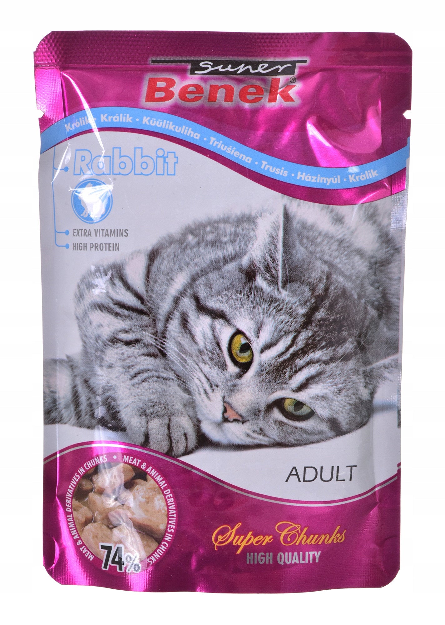 Super Benek Cat sachet with rabbit wet food 100g