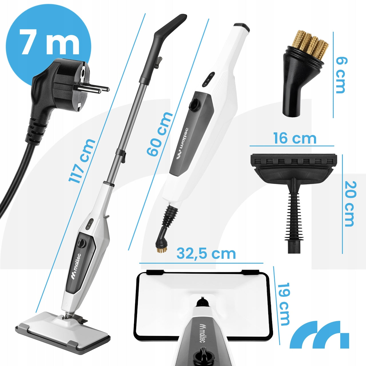 Super MOP STEAM Multifunctional Electric STEAM CLEANER - LARGE XXL SET Maximum steam pressure 2 bar
