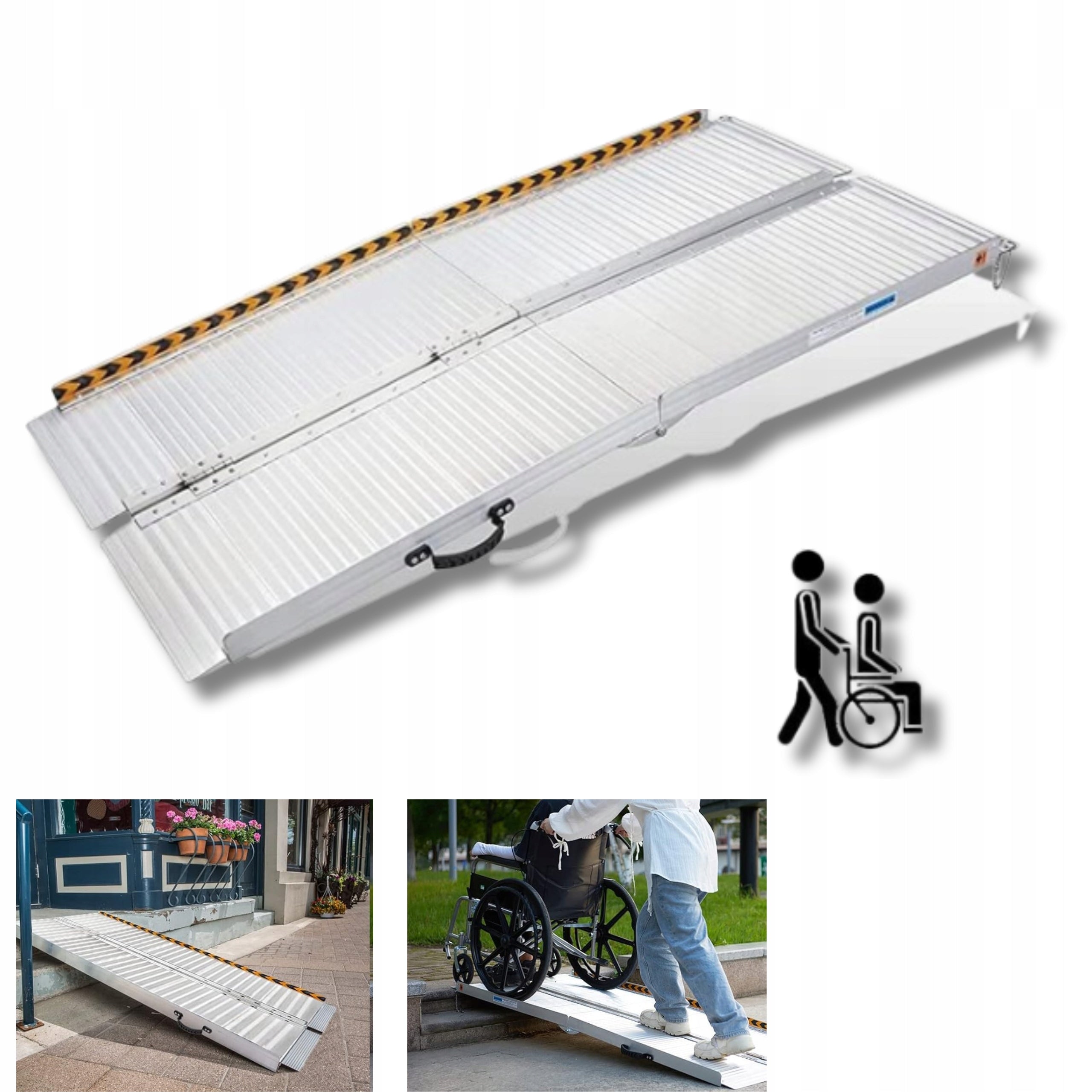Super Threshold Ramp Folded For Wheelchairs Anti-slip For Scho