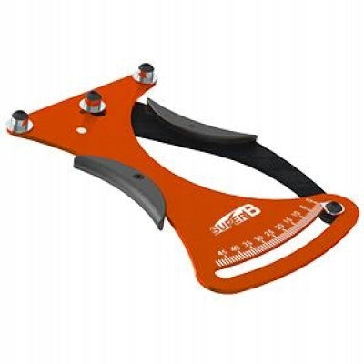 Super-b strain gauge for spoke tension control