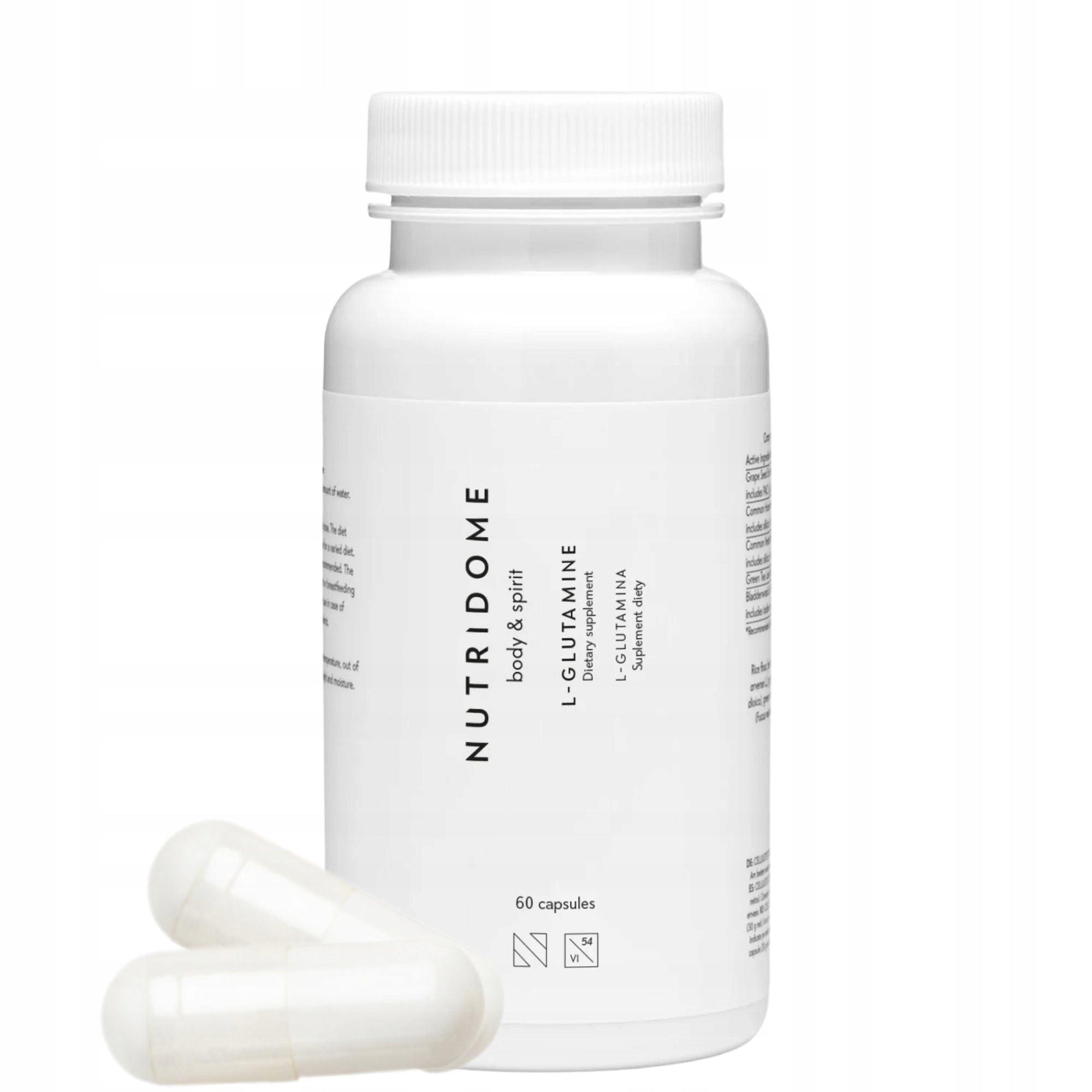 Supplement for immunity and regeneration muscle building L-glutamine 60 NUTRIDOME