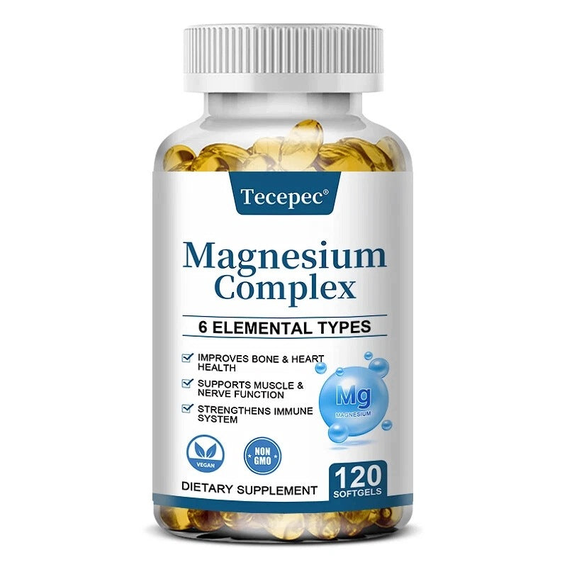 Supplement with magnesium complex – taurate, citrate, malate, oxide...