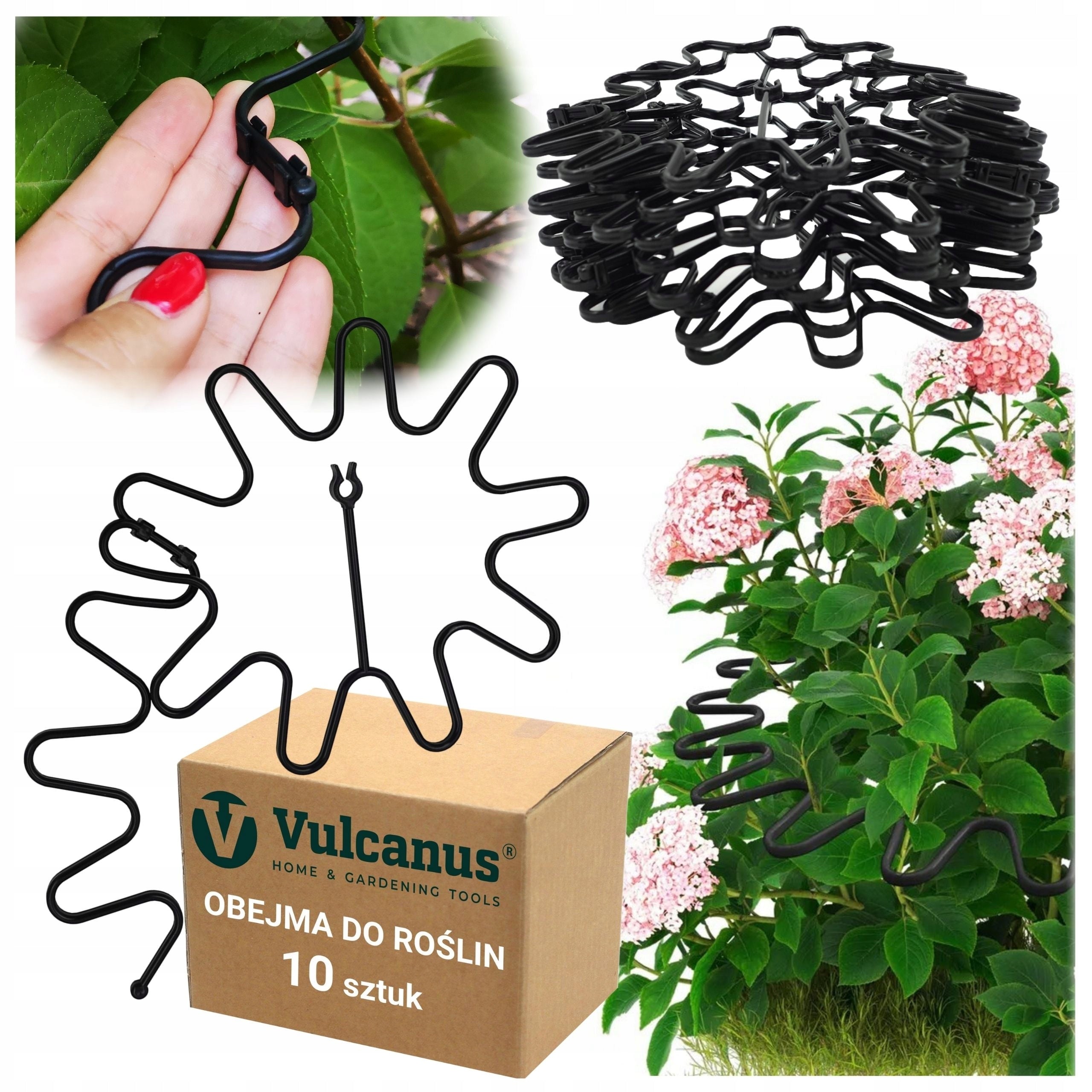 Support Clamp 10pcs for Hydrangea Flowers Ring Plant Support Shoots Black