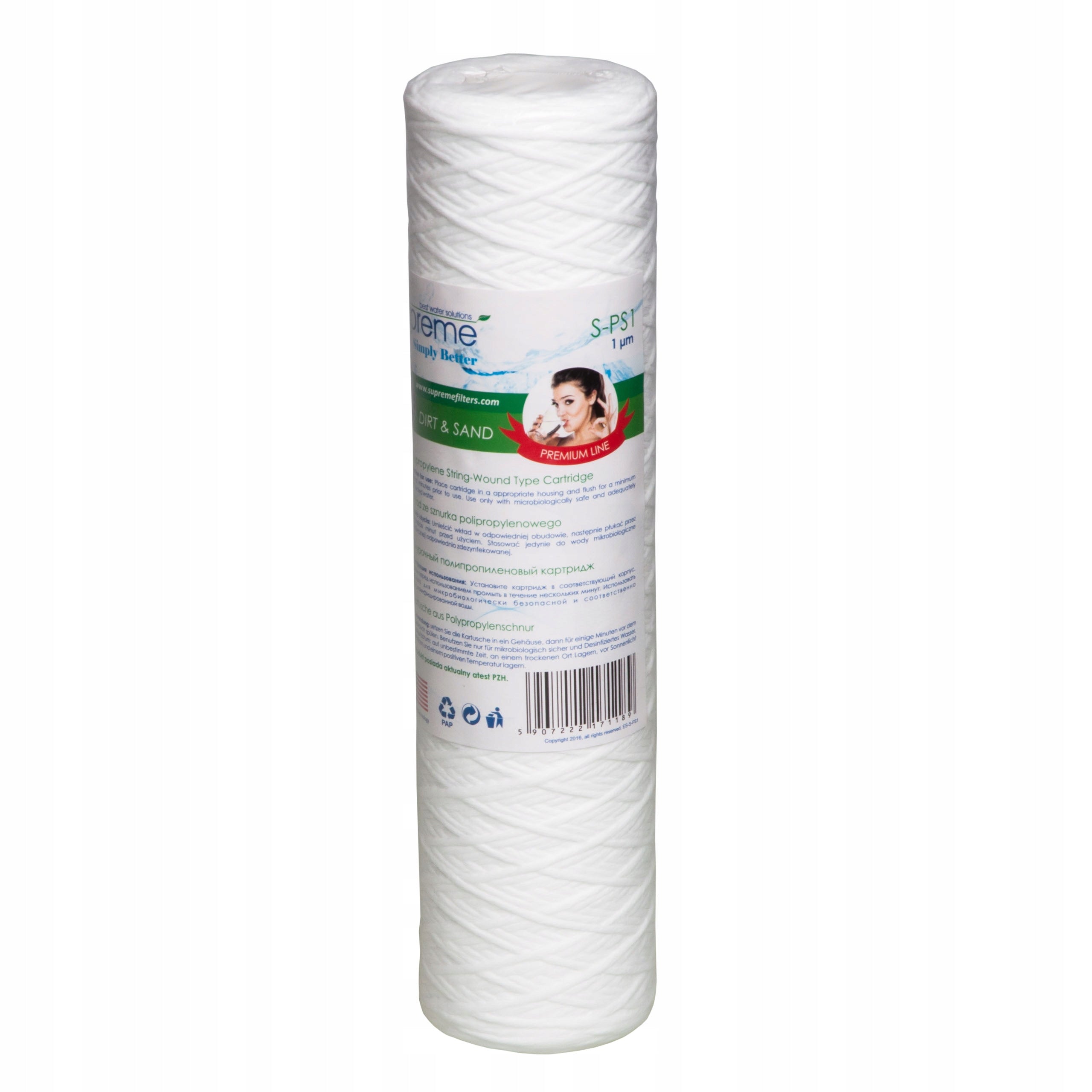 Supreme string insert 1 micron for bodies 10", S-PS1S