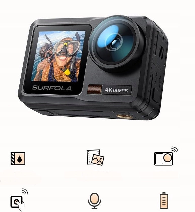 Surfola SF630 Action Cam 4K 60 FPS Underwater Sports Camera WiFi 1350mAh Packaging status original