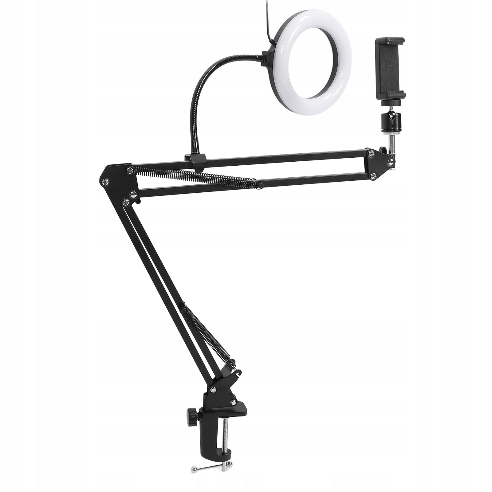 Suspended phone holder, articulated phone holder with the possibility of r