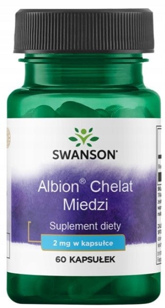 Swanson Albion Chelate Copper 2mg 60k. Skin Hair