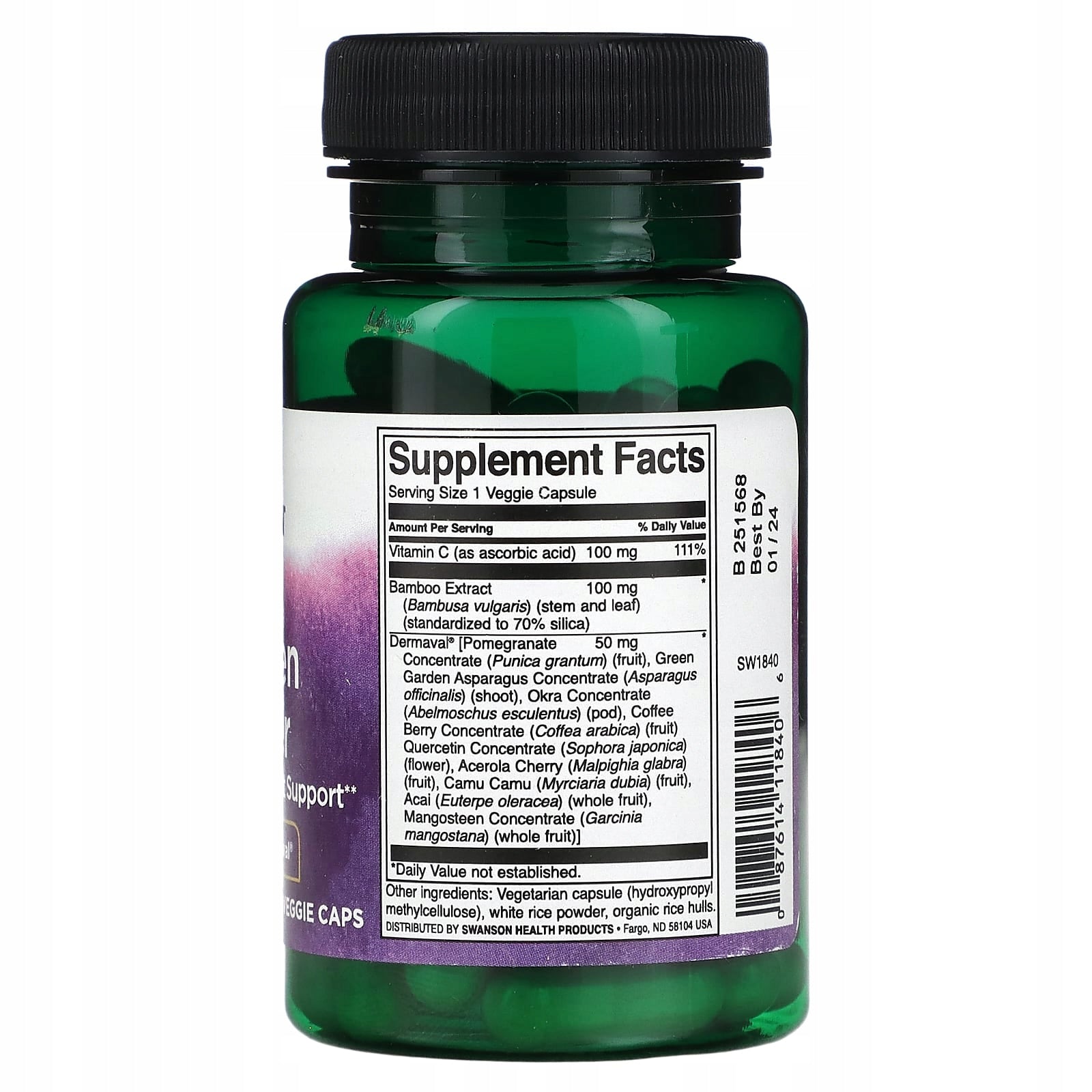 Swanson Vegan Collagen Builder Collagen SKIN NAILS Joints 60 kaps Brand Swanson