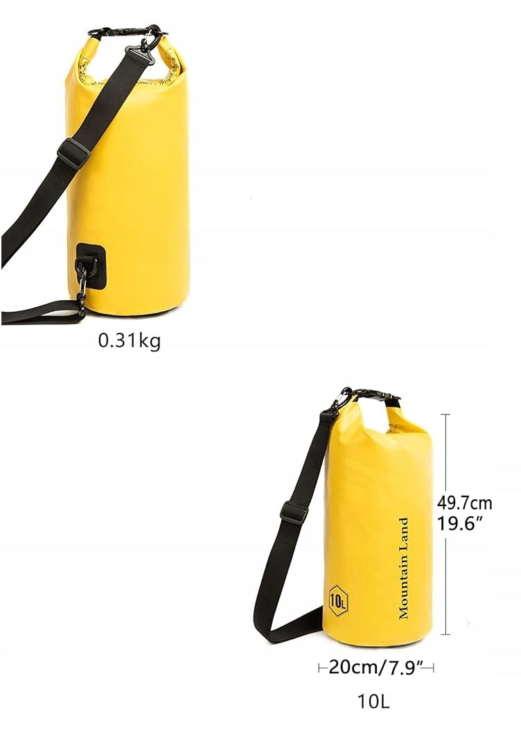 Swimming Bag Waterproof 10L With Interior Pocket Zipper Color yellow
